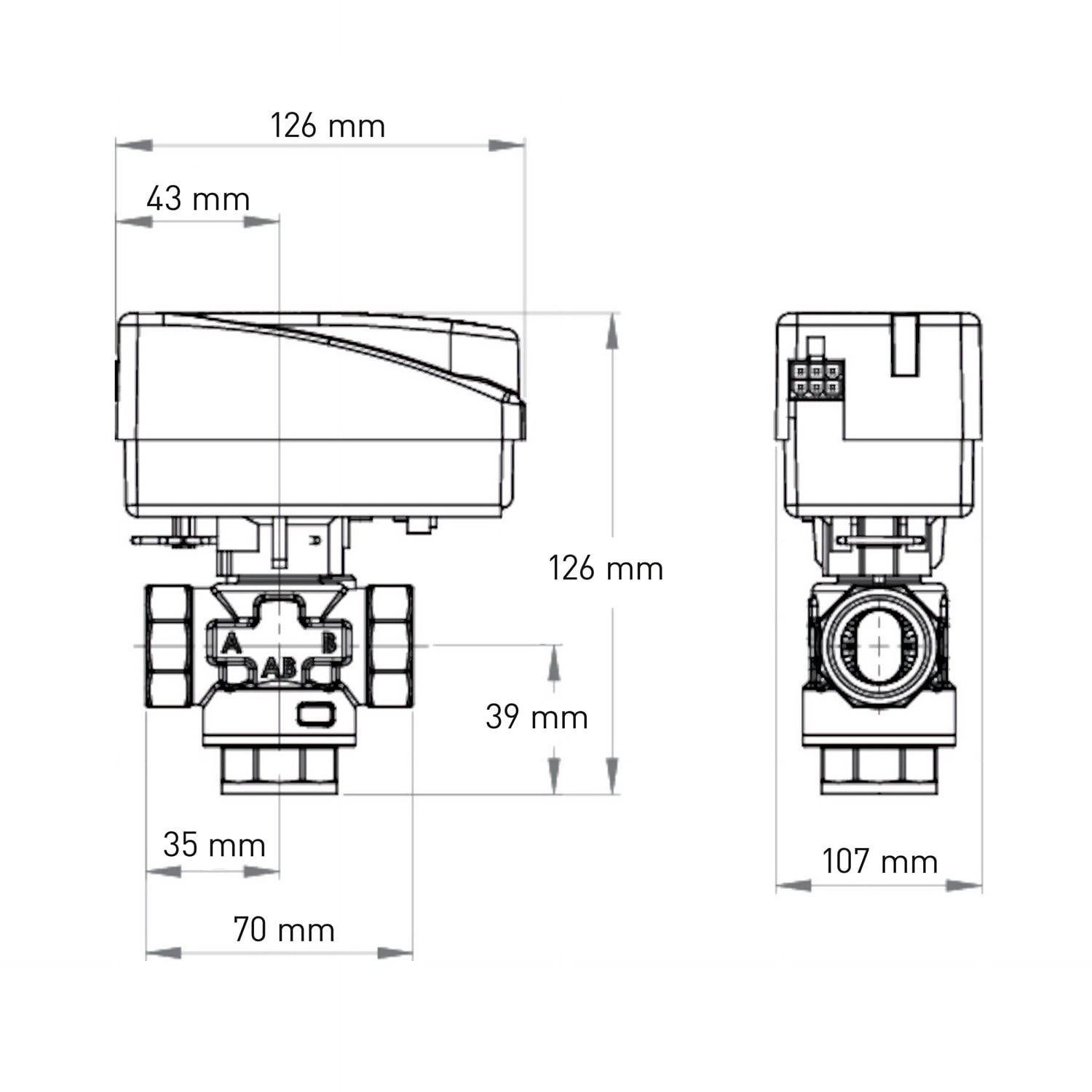 LK Armatur vanne de zone à 3 voies 525 MultiZone Set 3W, Rp 3/4 pouce, incl. moteur