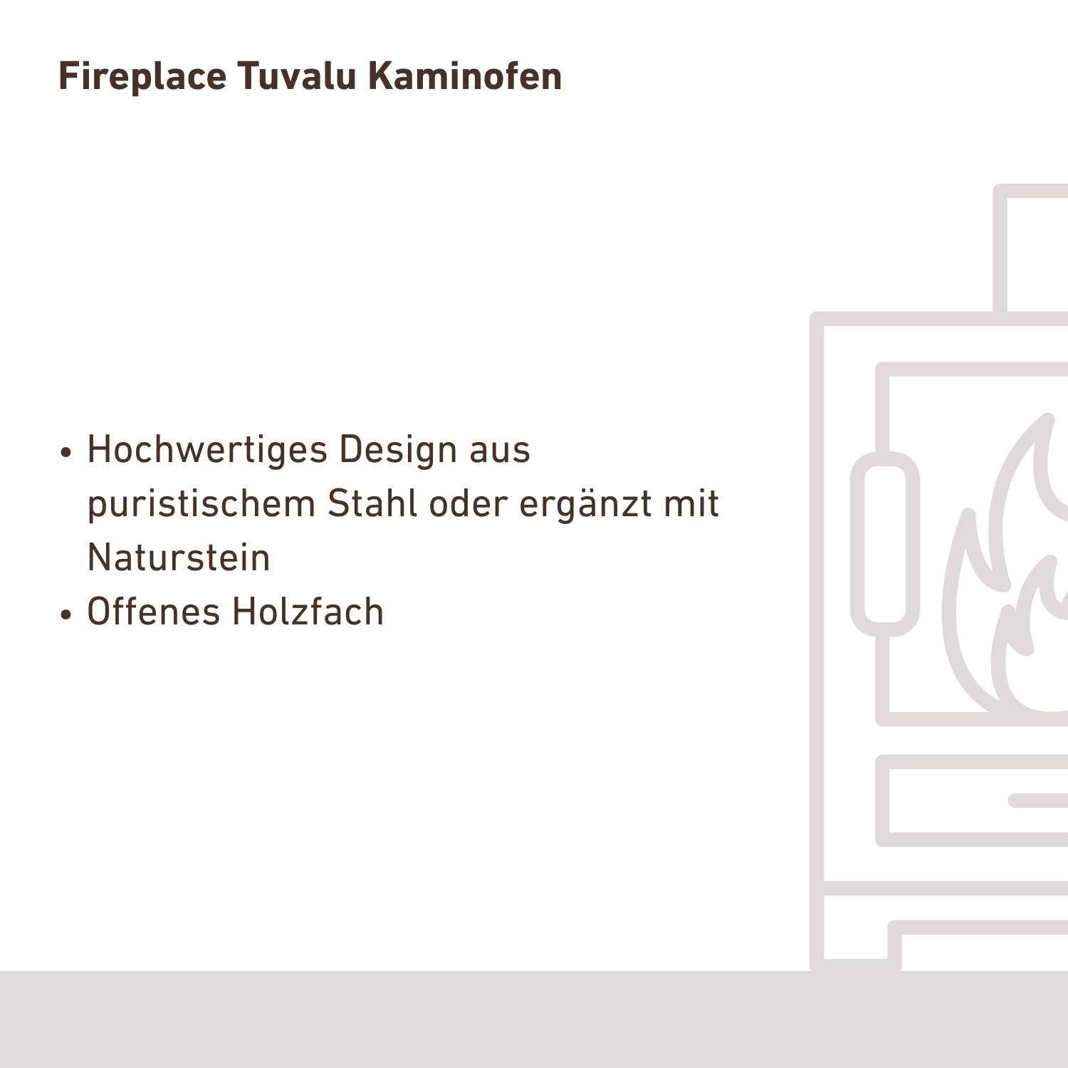 Fireplace Tuvalu Kaminofen Stahl Schwarz | Topplatte Speckstein