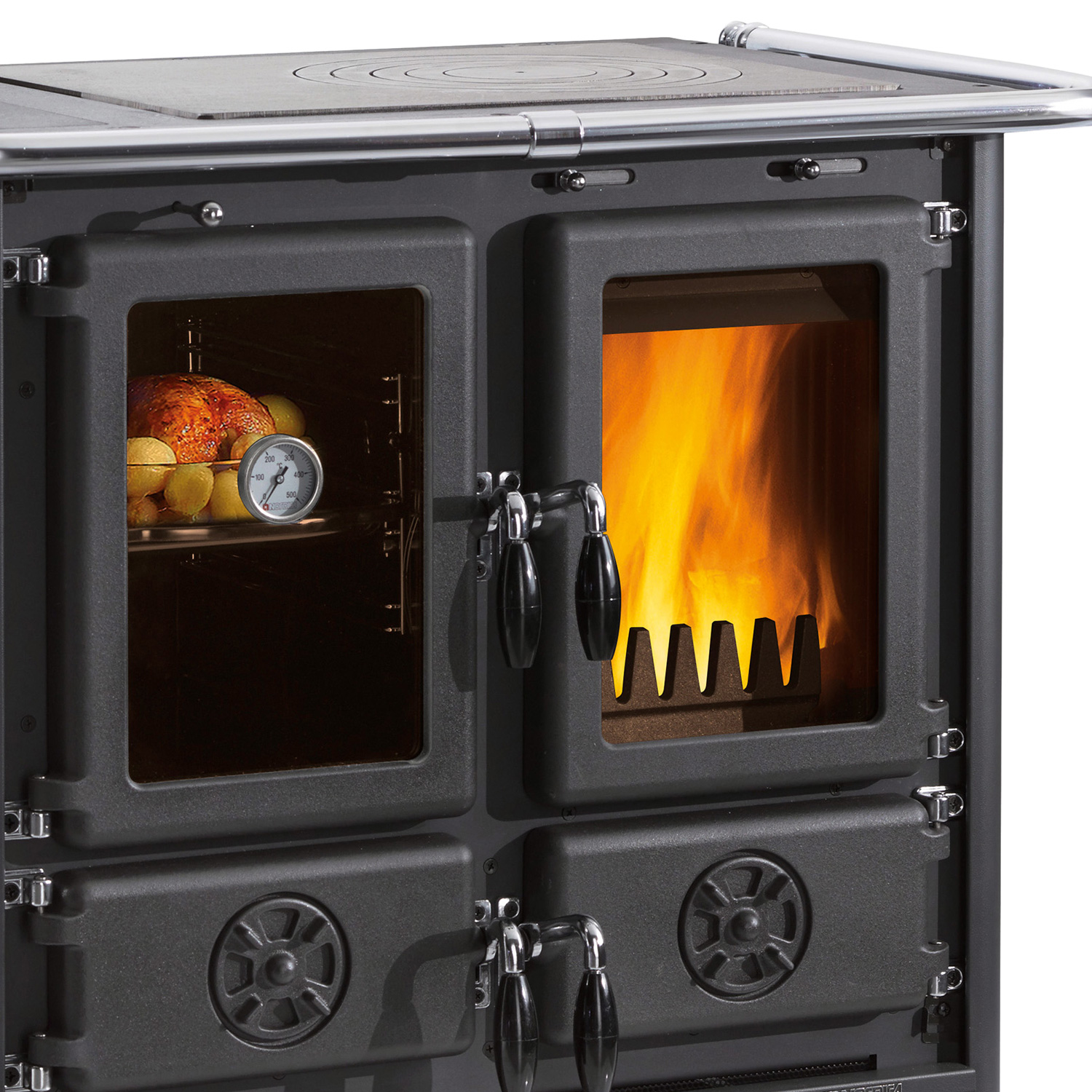 La Nordica Rosetta SX.16 Steel cuisinière à bois acier anthracite-noir