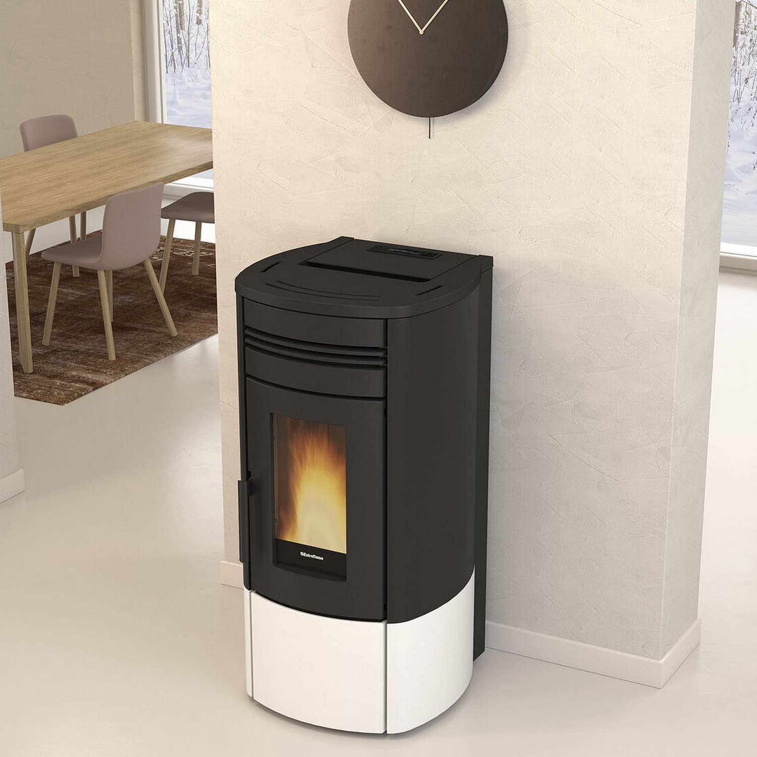 Extraflame NORIS PLUS - Weiss Pelletofen EVOLUTION LINE