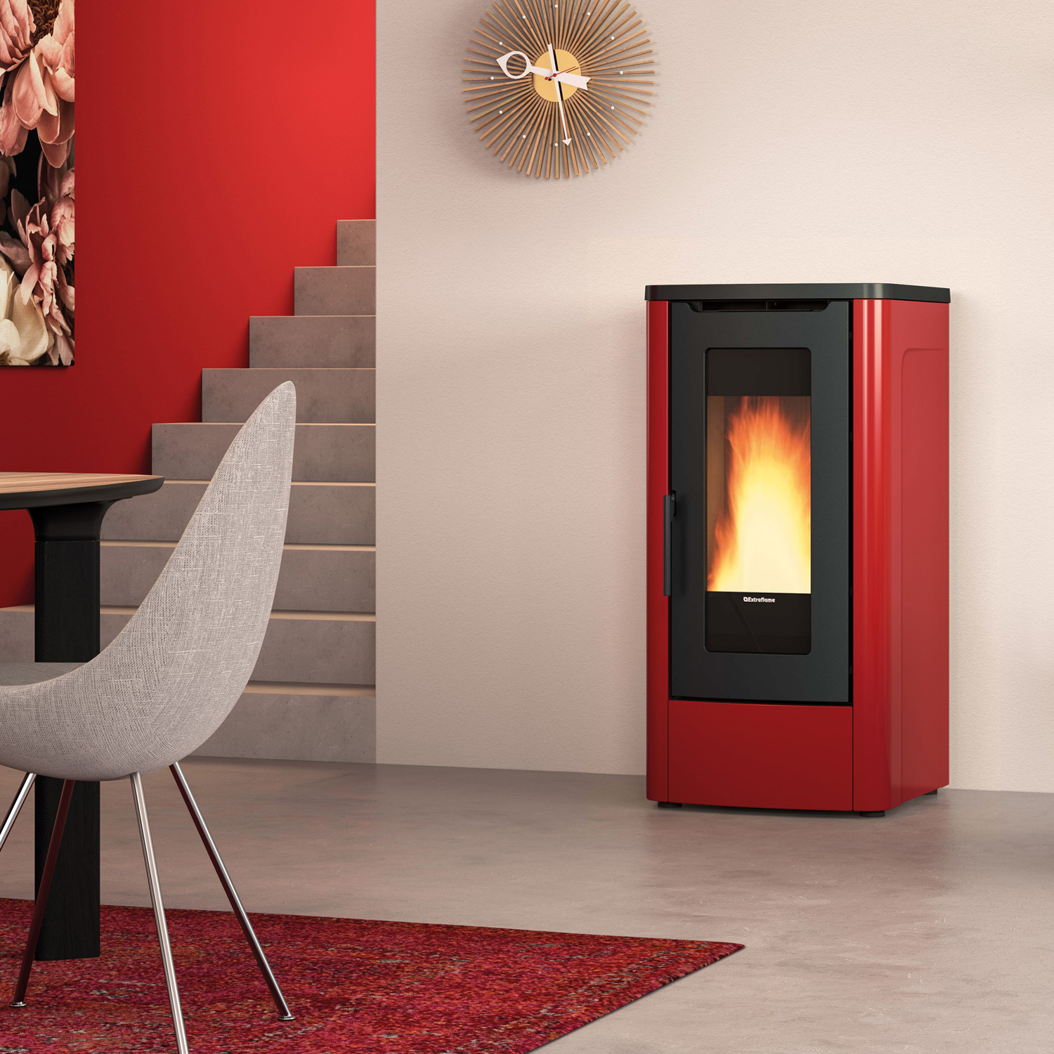 Extraflame DAHIANA 5.0 EVO - Bordeauxrot poêle à granulés