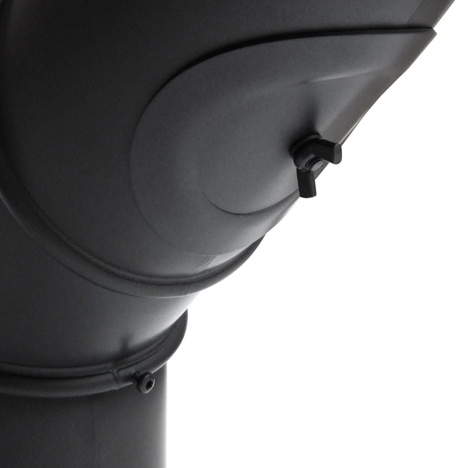 Raik Basic coude multiple 160mm noir avec porte – 4 pièces pour tuyau de fumée / conduit de fumée