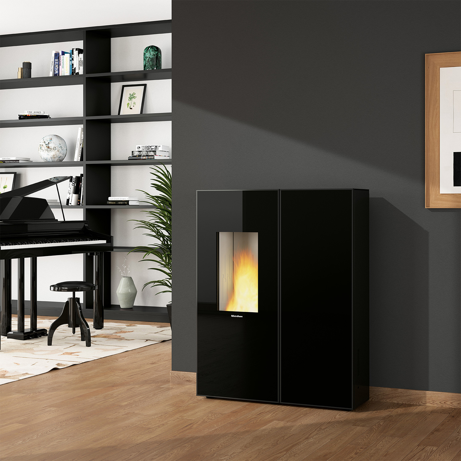 Extraflame SHARON PLUS CRYSTAL - noir poêle à granulés EVOLUTION LINE