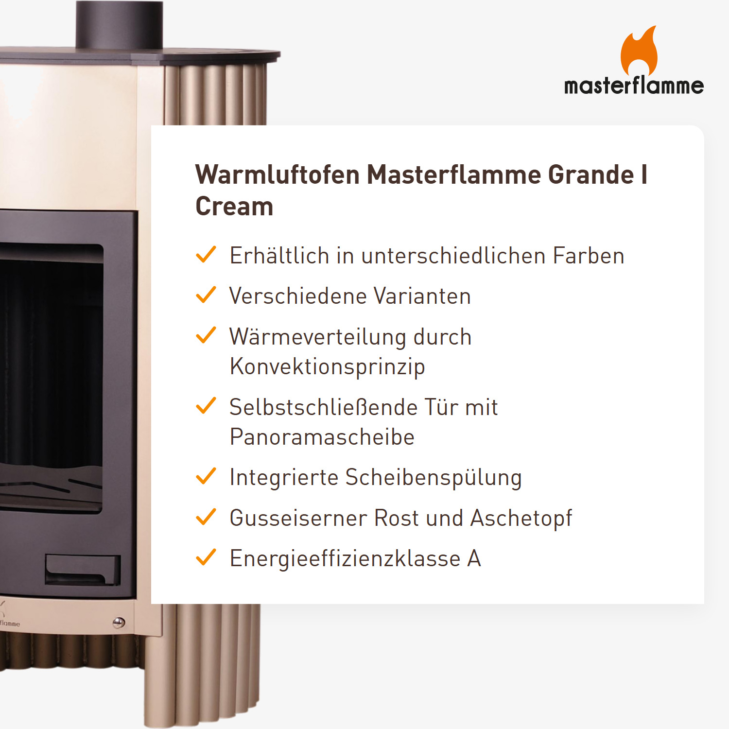 Warmluftofen Masterflamme Grande I Cream