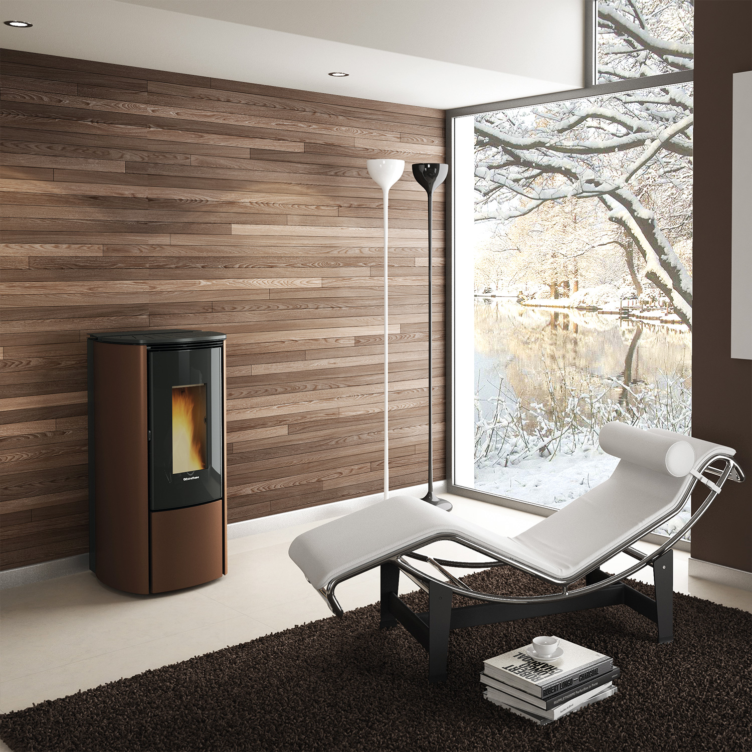 Extraflame Evolution Line Katia 9 poêle à granulés acier bronze