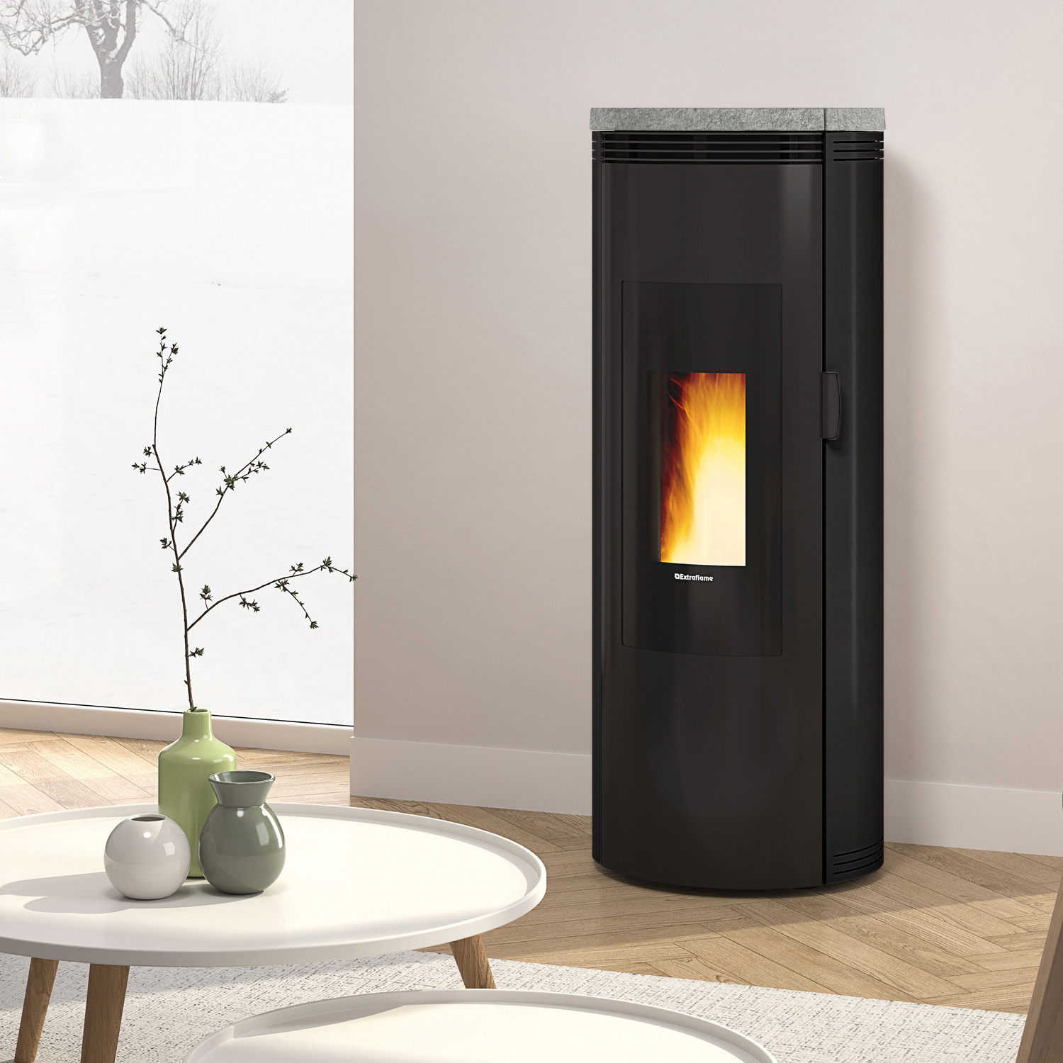 Extraflame AMIKA PETRA EVO - pierre naturelle poêle à granulés