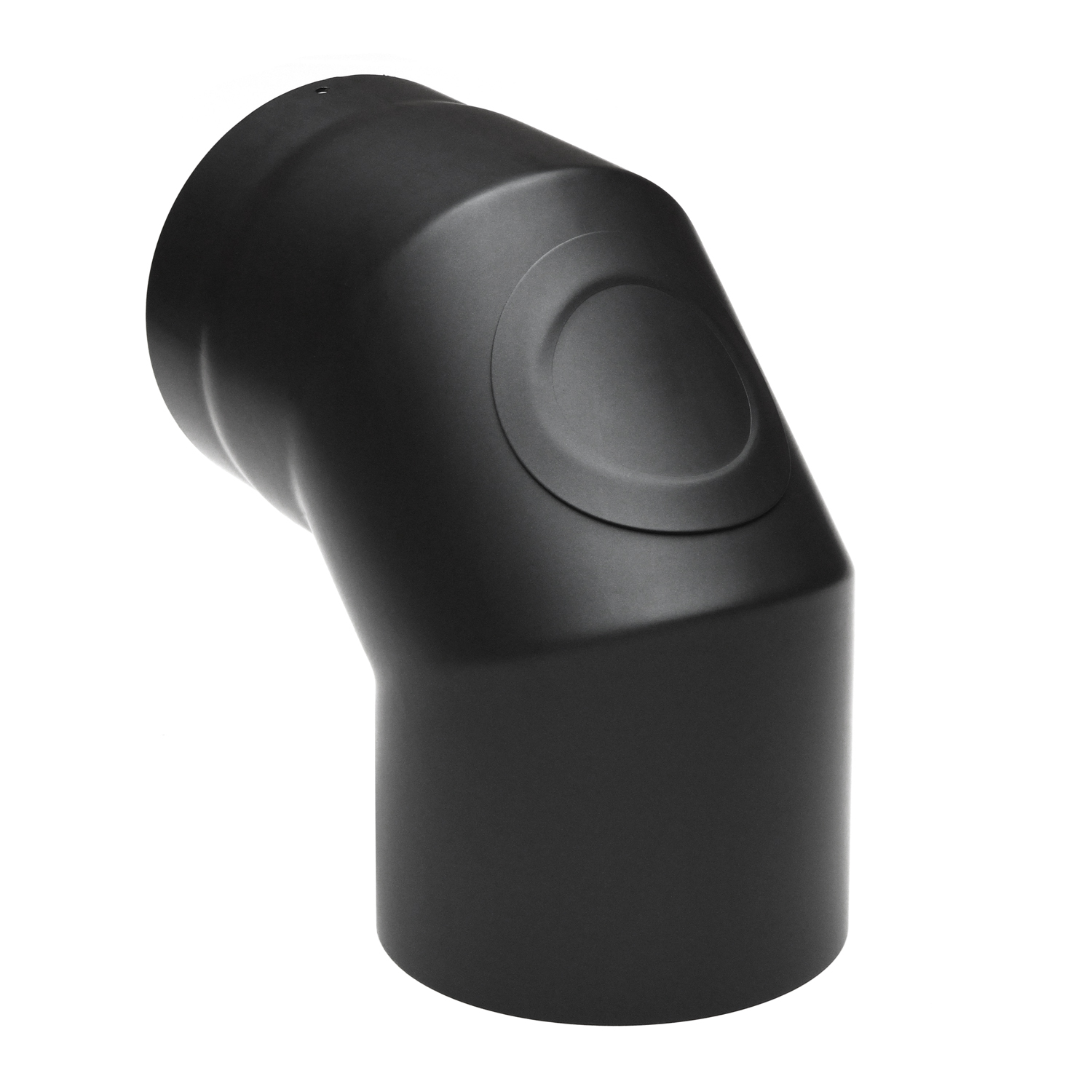 Raik Basic Rauchrohrbogen 180mm schwarz 90° mit Tür für Rauchrohr / Ofenrohr