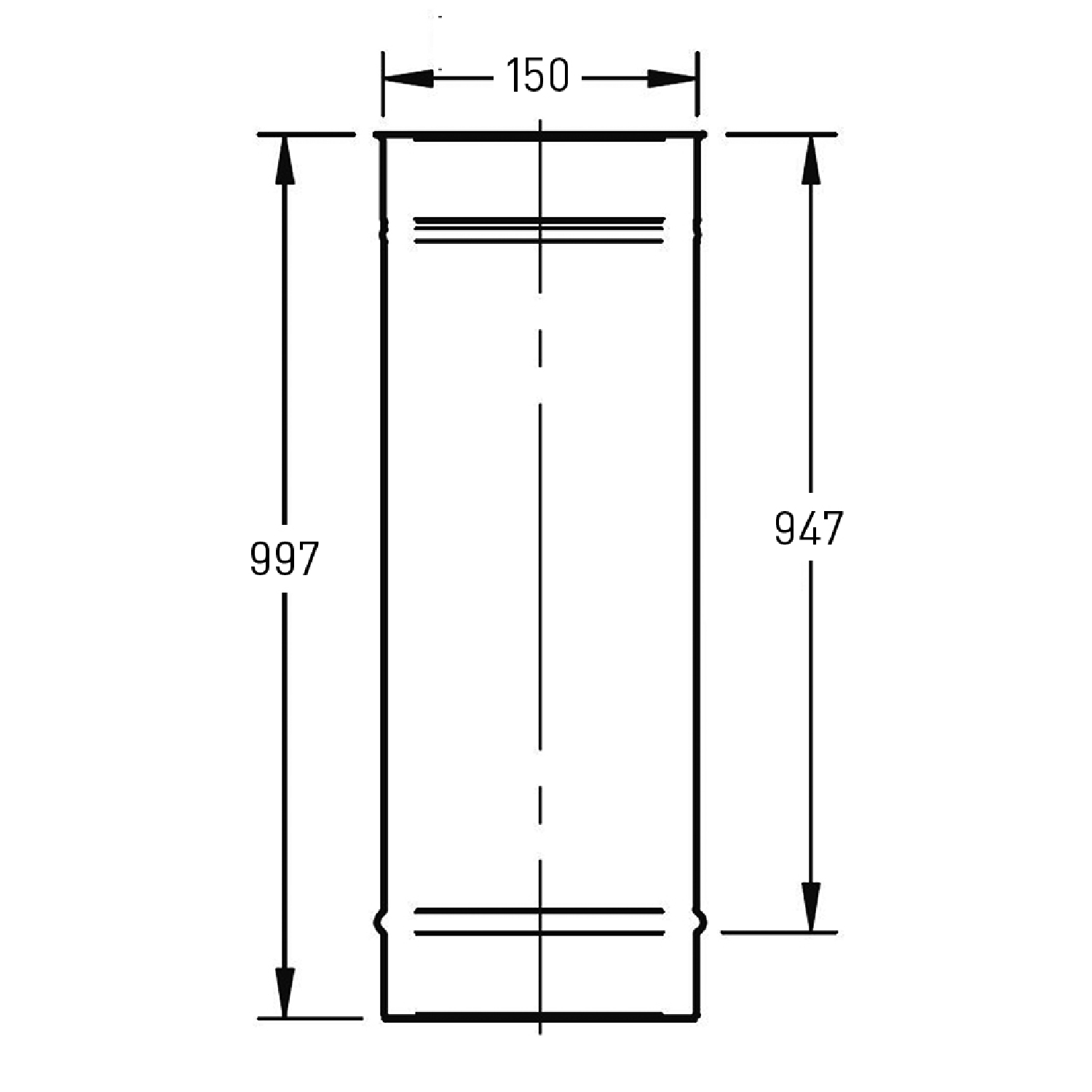 Holetherm EW 150 Längenelement 1000 mm