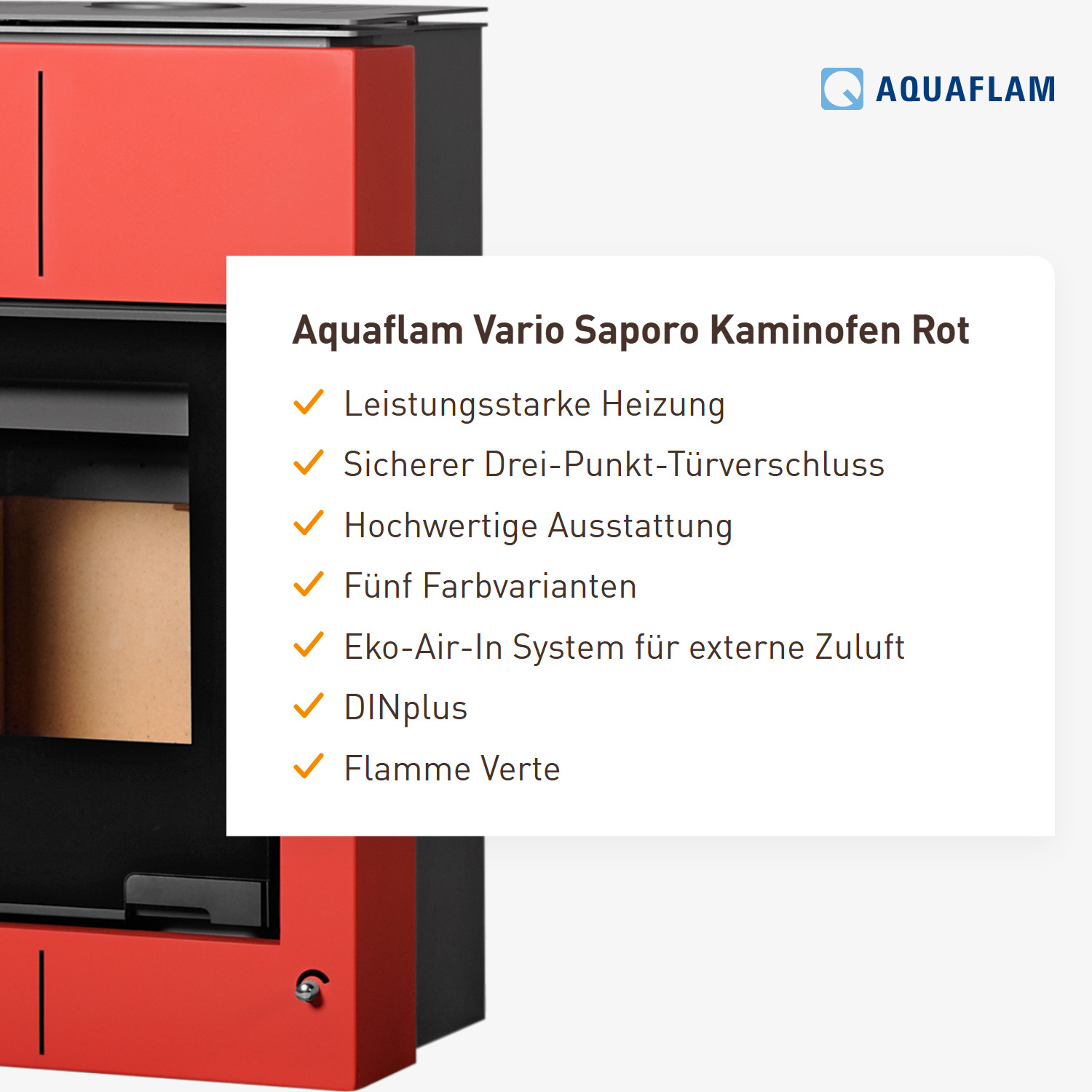 Aquaflam Vario Saporo Kaminofen Rot