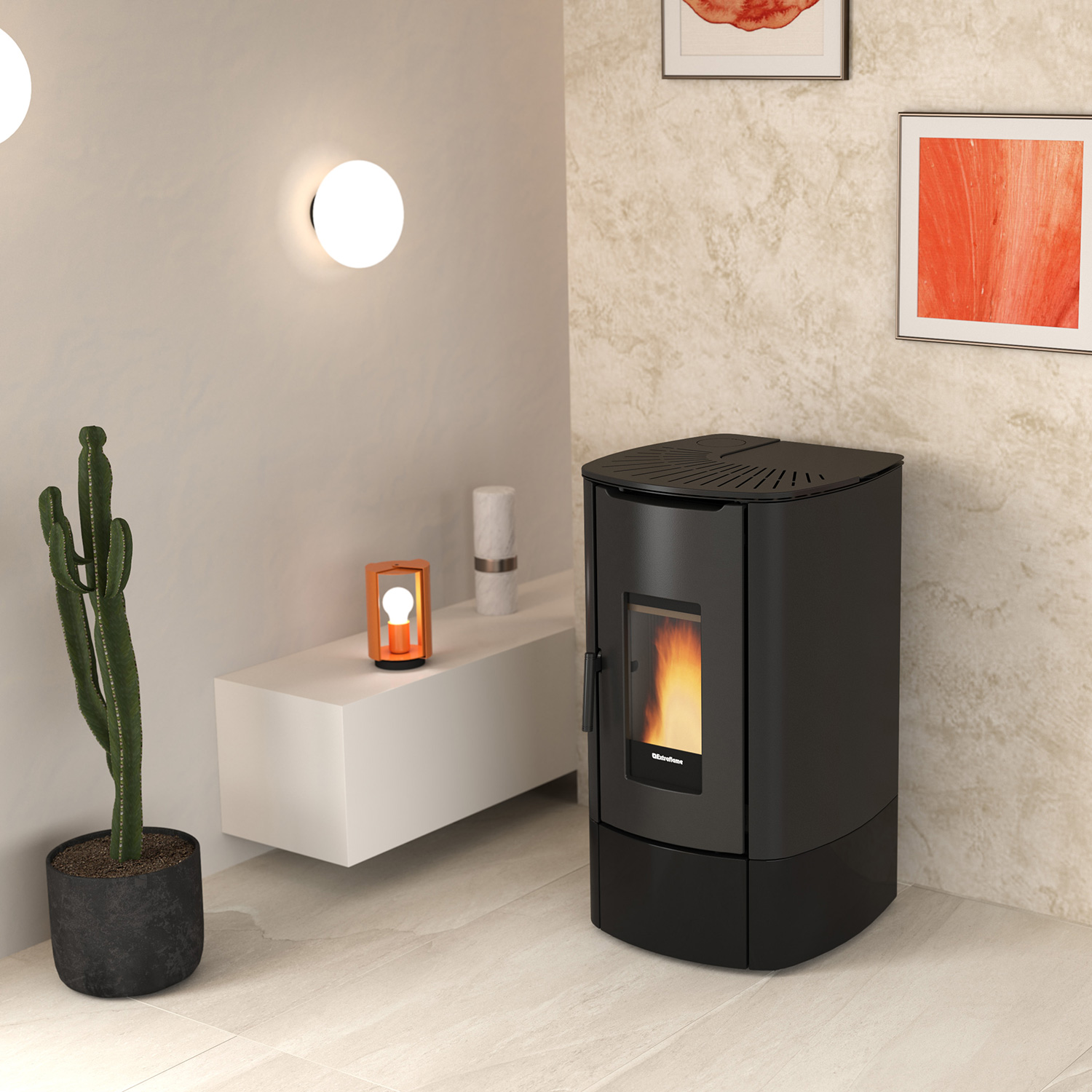 Extraflame Prestige Line Angy Top 16 Pelletofen Schwarz