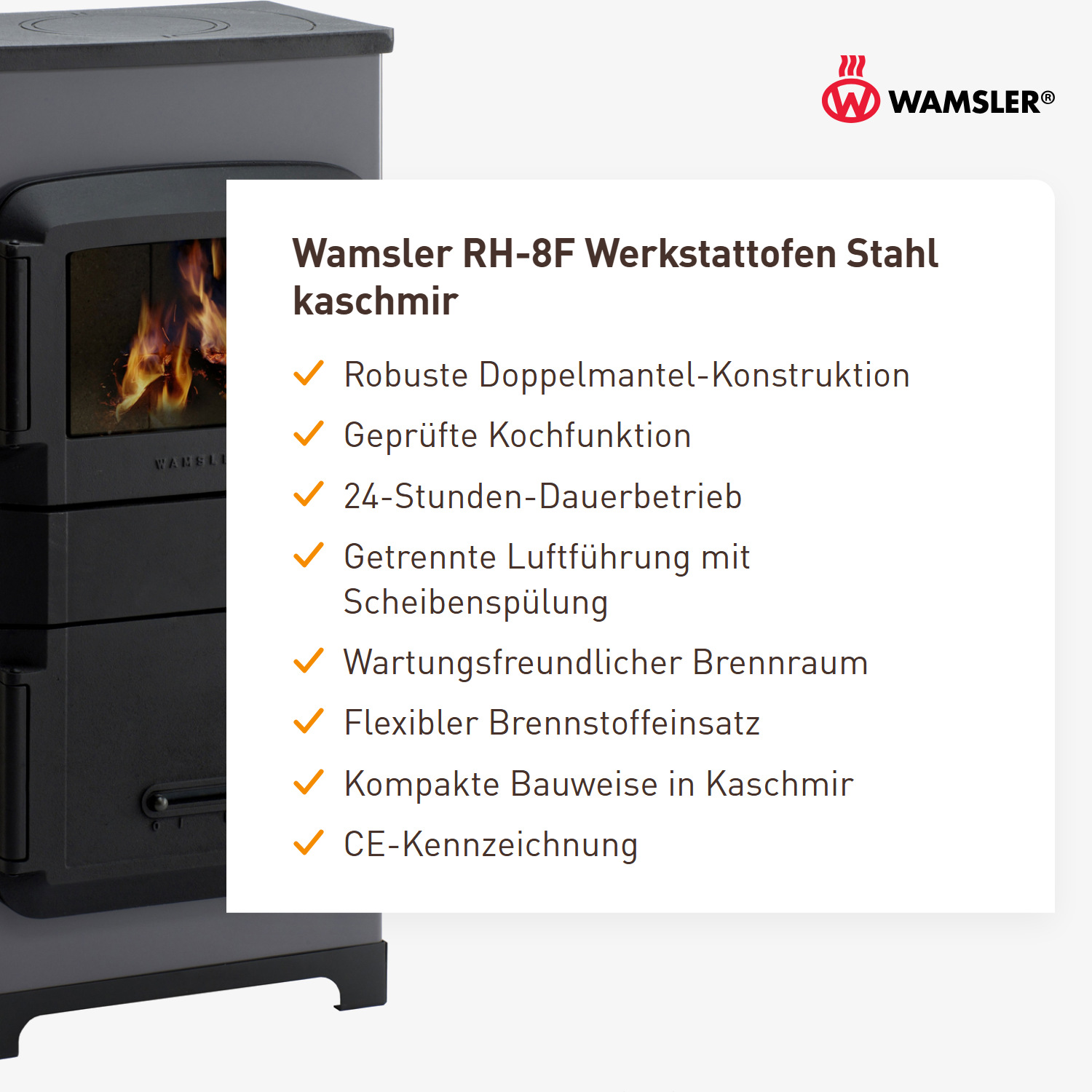 Wamsler RH-8F Werkstattofen Stahl kaschmir