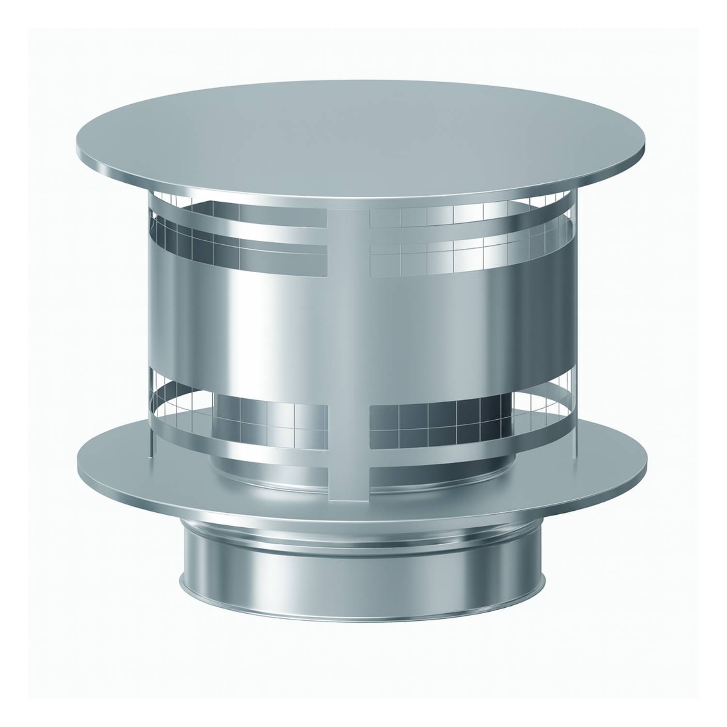 Schiedel ICS Regenhaube AntiSplash mit Funkenschutzgitter Ø150 mm doppelwandig glänzend