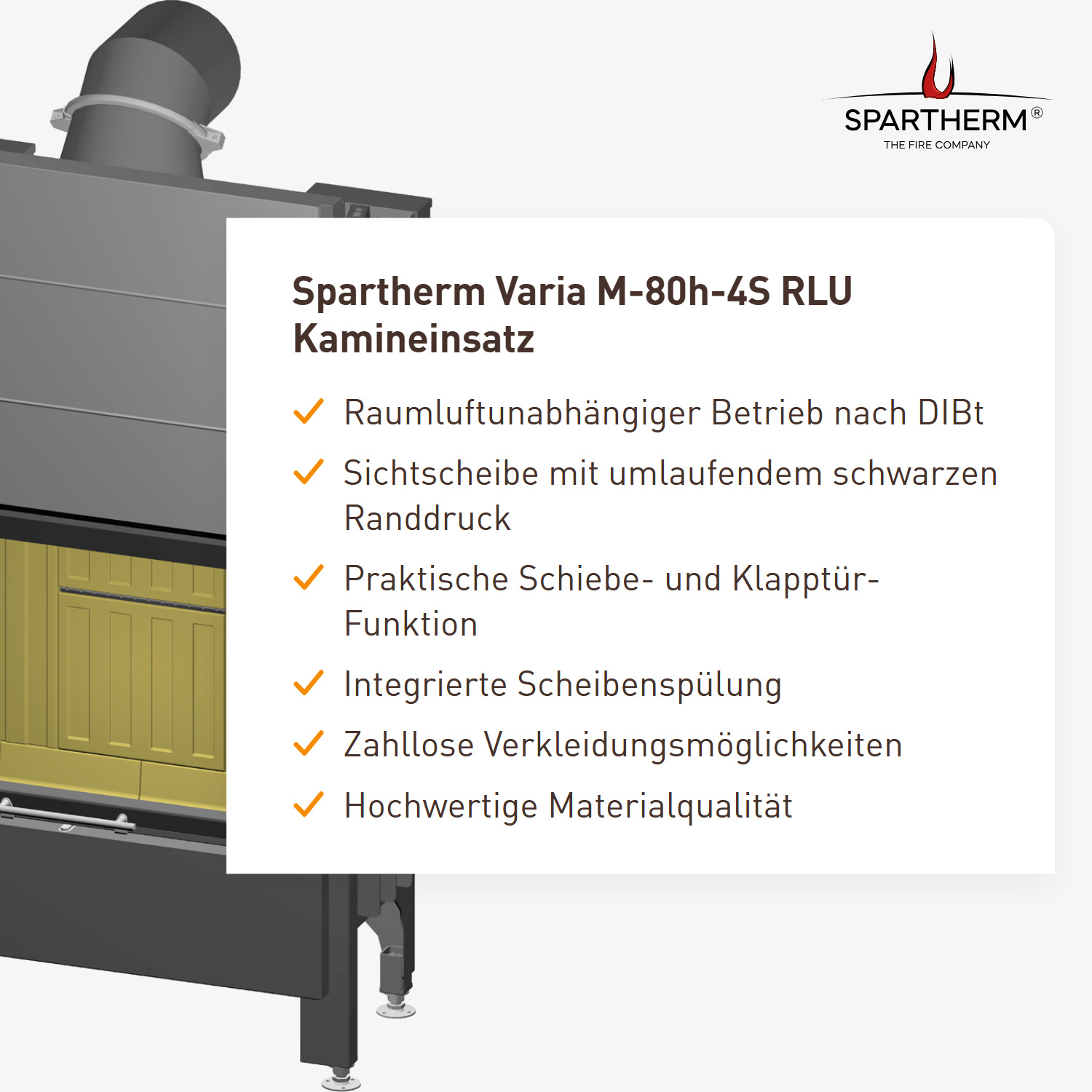 Spartherm Varia M-80h-4S RLU Kamineinsatz