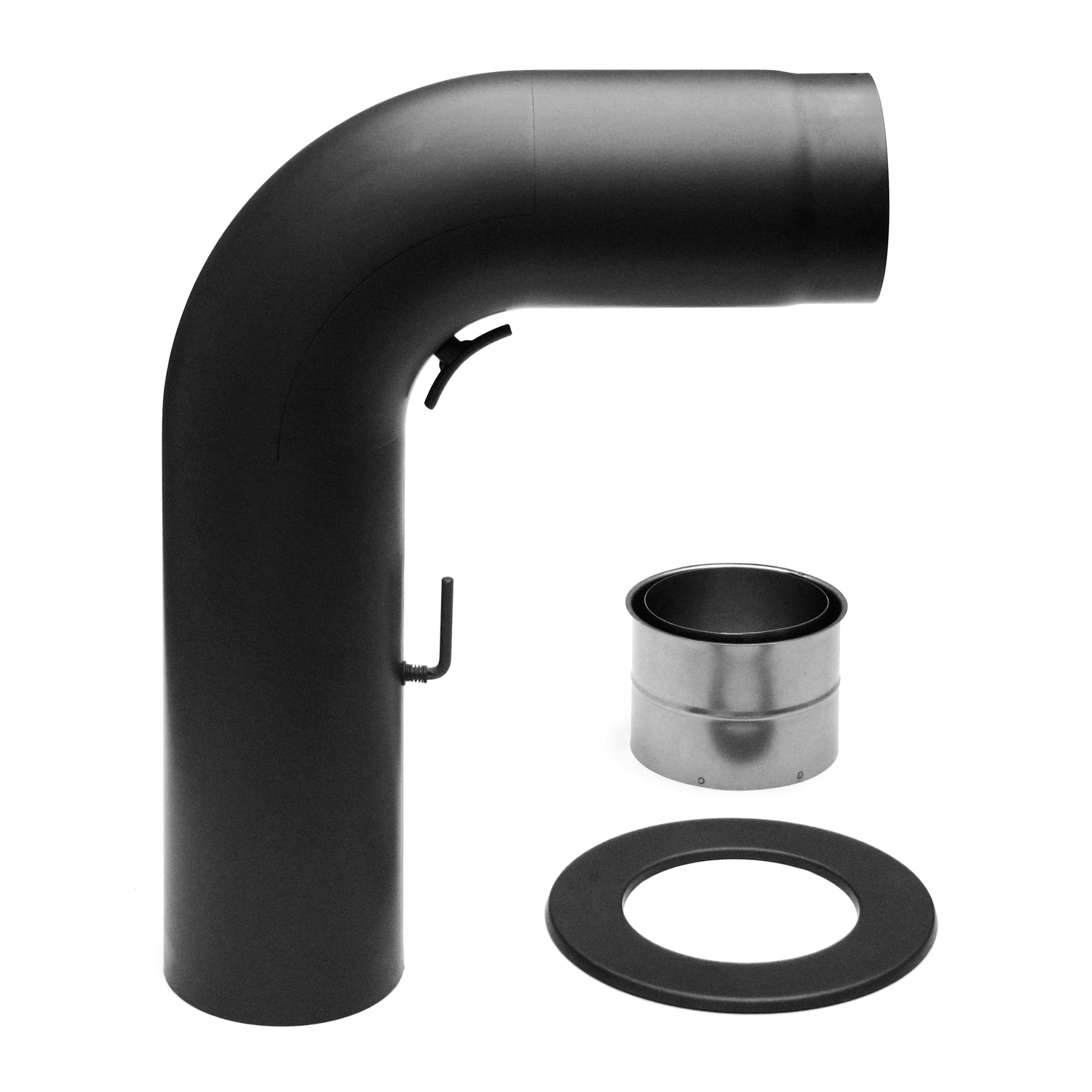 Raik Basic Rauchrohrbogen Set 150mm schwarz fullform für Rauchrohr / Ofenrohr