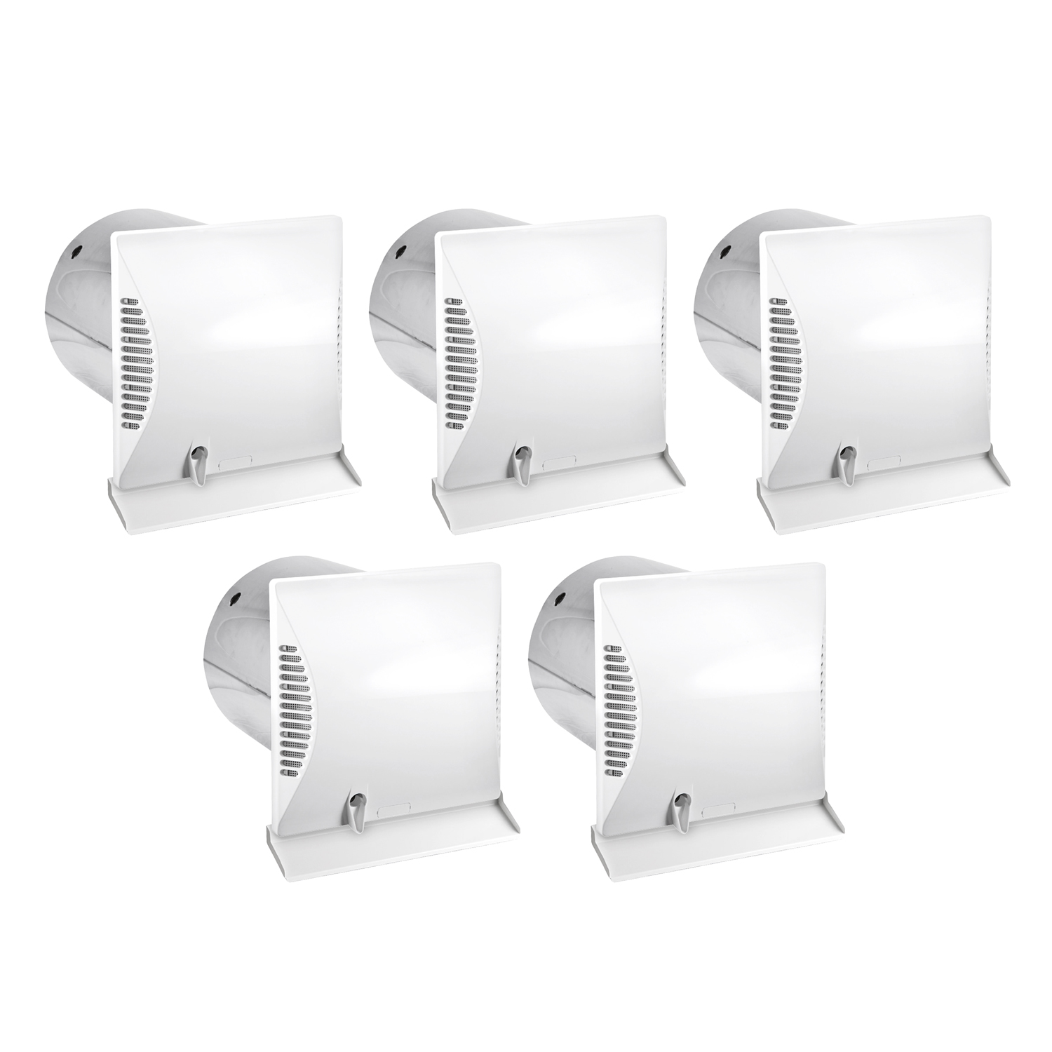 Dimplex DL 50 WE2 Wohnraumlüftungsgerät + DL 50 R Wandhülse rund - 5er Set
