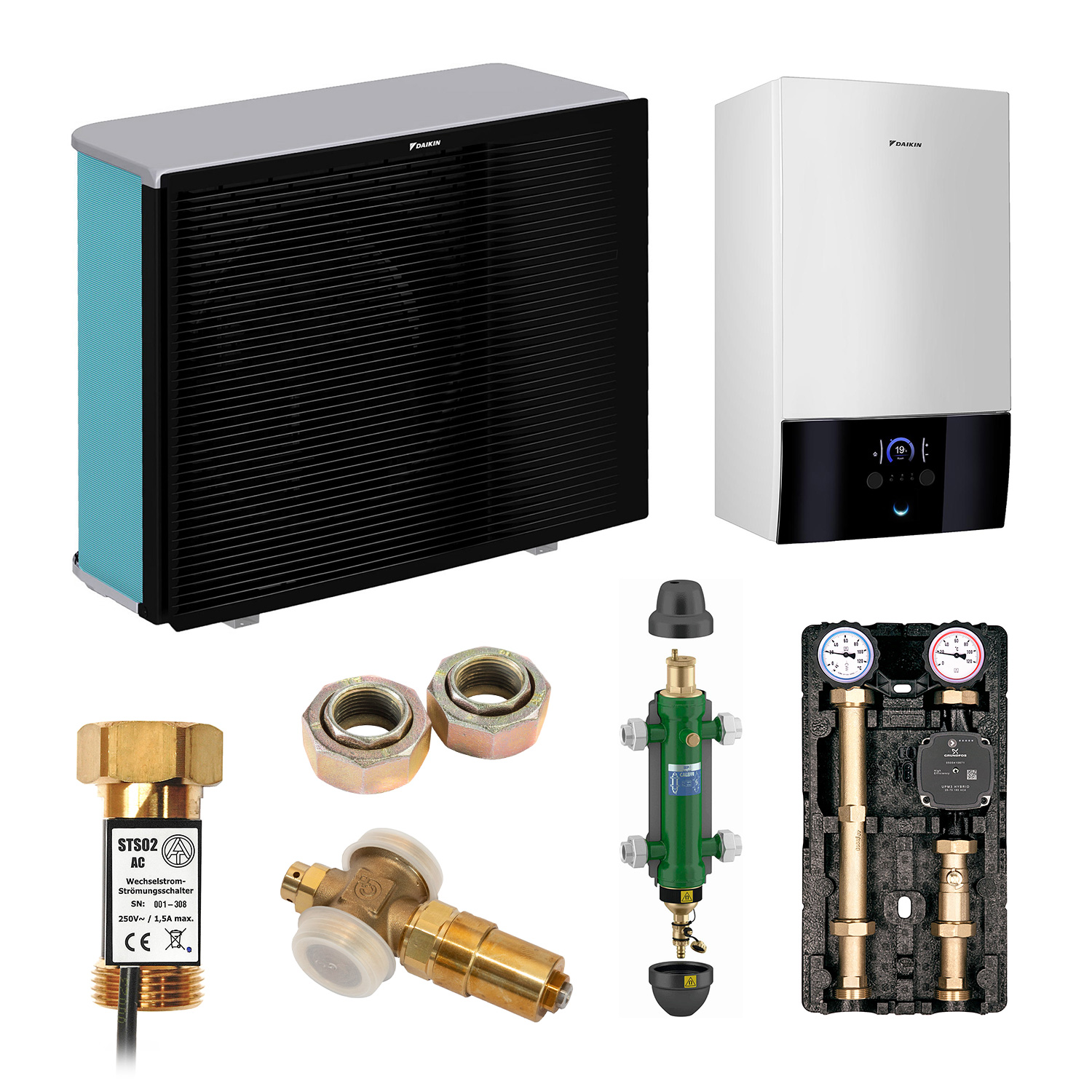 DAIKIN Altherma 3 H MT Baugröße 10 Hydrosplit-Wärmepumpe – Set 1 Heizkreis für Heizkörper ohne Trinkwarmwasserbereitung