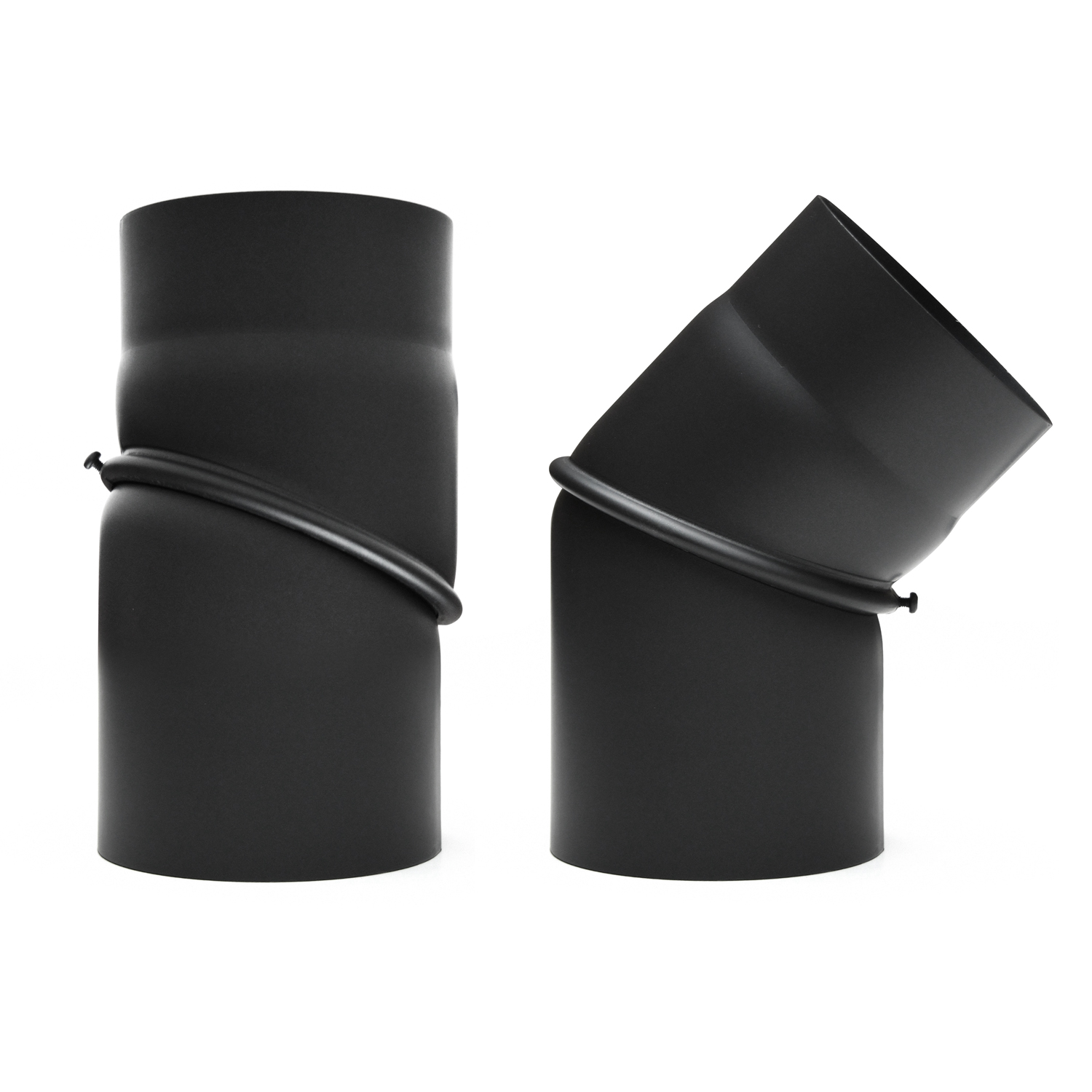 Raik Basic Rauchrohrbogen 150mm schwarz 0–45° ohne Tür für Rauchrohr / Ofenrohr