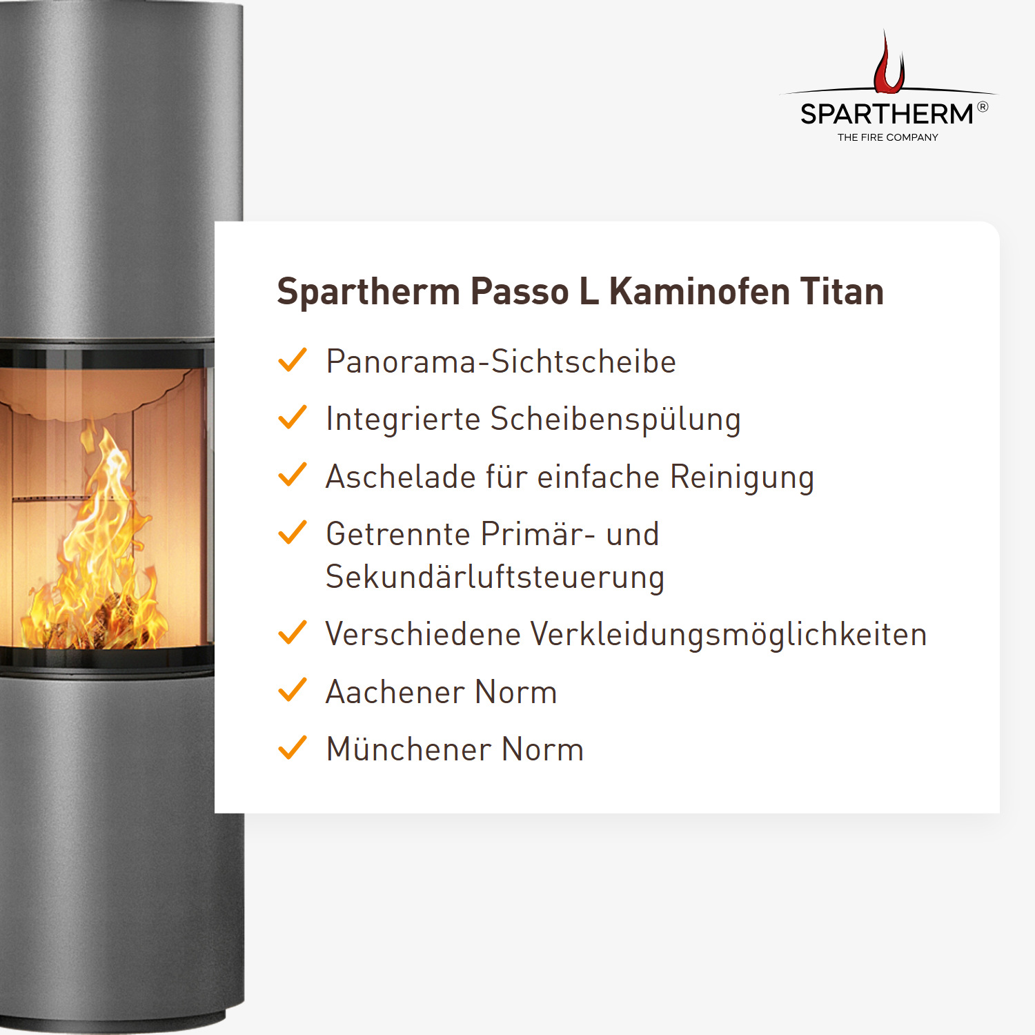 Spartherm Passo L Kaminofen Titan