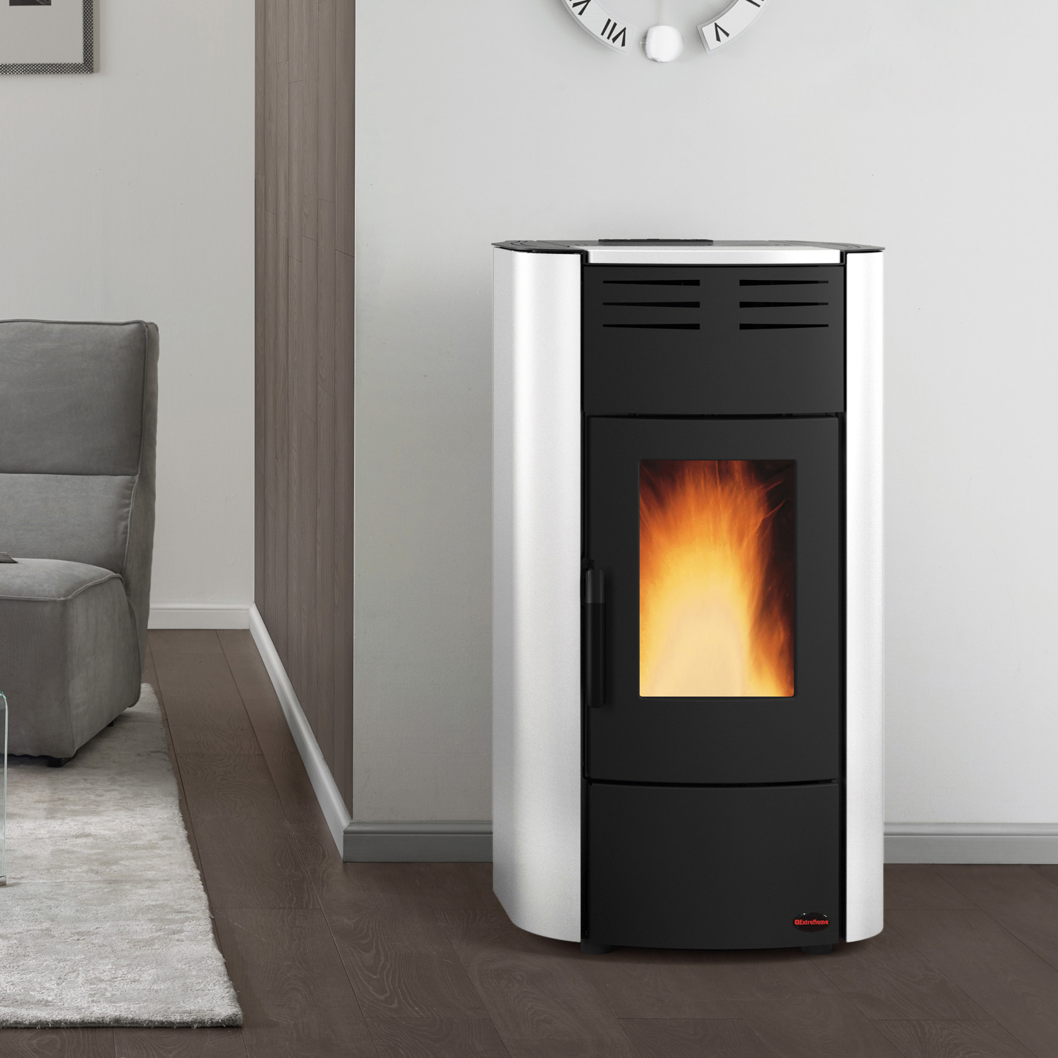 Extraflame RAFFAELLA IDRO H15 5.0.16 - Blanc poêle à granulés bouilleur