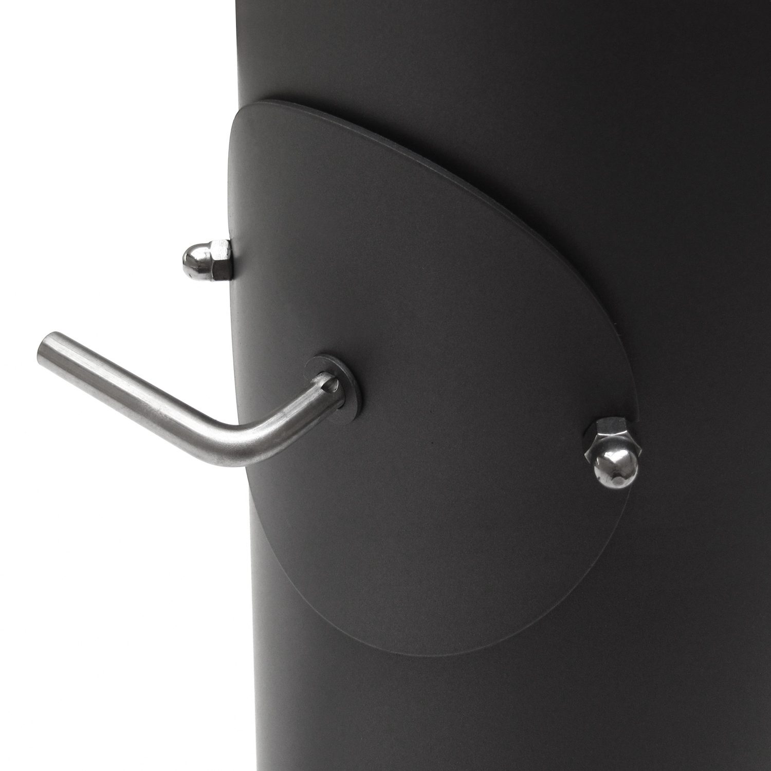 Raik Basic Längenelement 150mm schwarz L: 1000mm mit Drosselklappe, Tür, Kondensatring für Rauchrohr / Ofenrohr