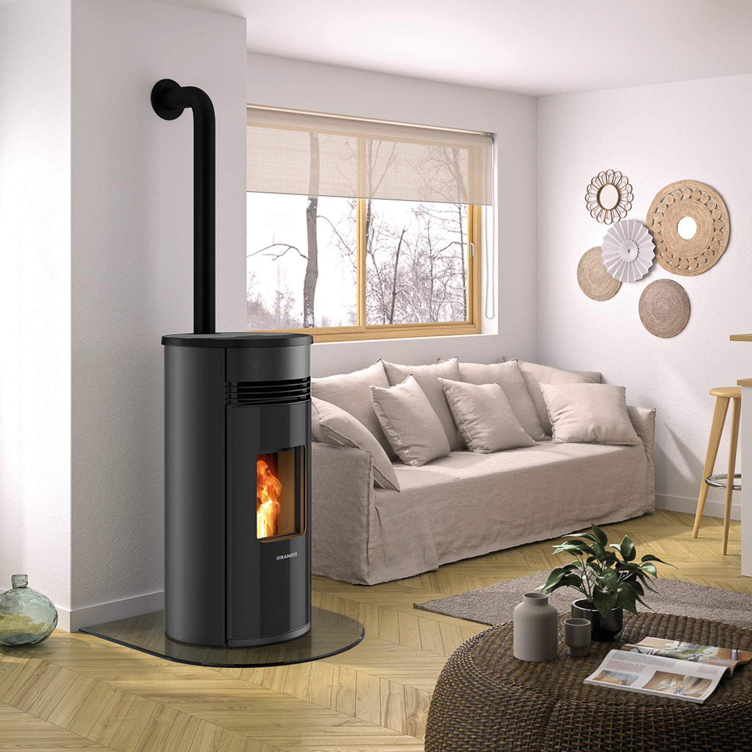 Oranier Sando 60 Pelletofen Stahl Schwarz