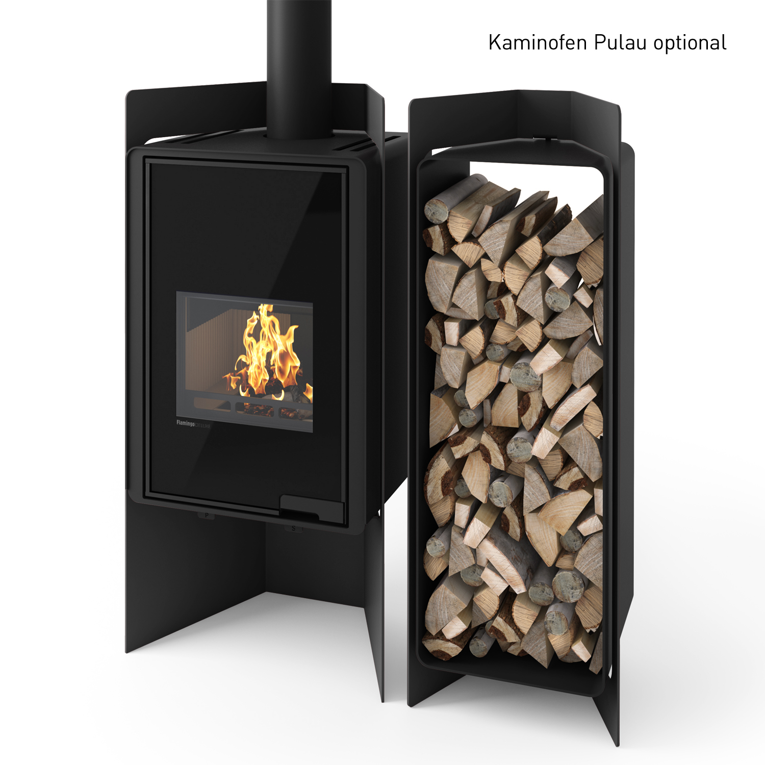 HS Flamingo Deluxe 4 Étagère en bois Noir