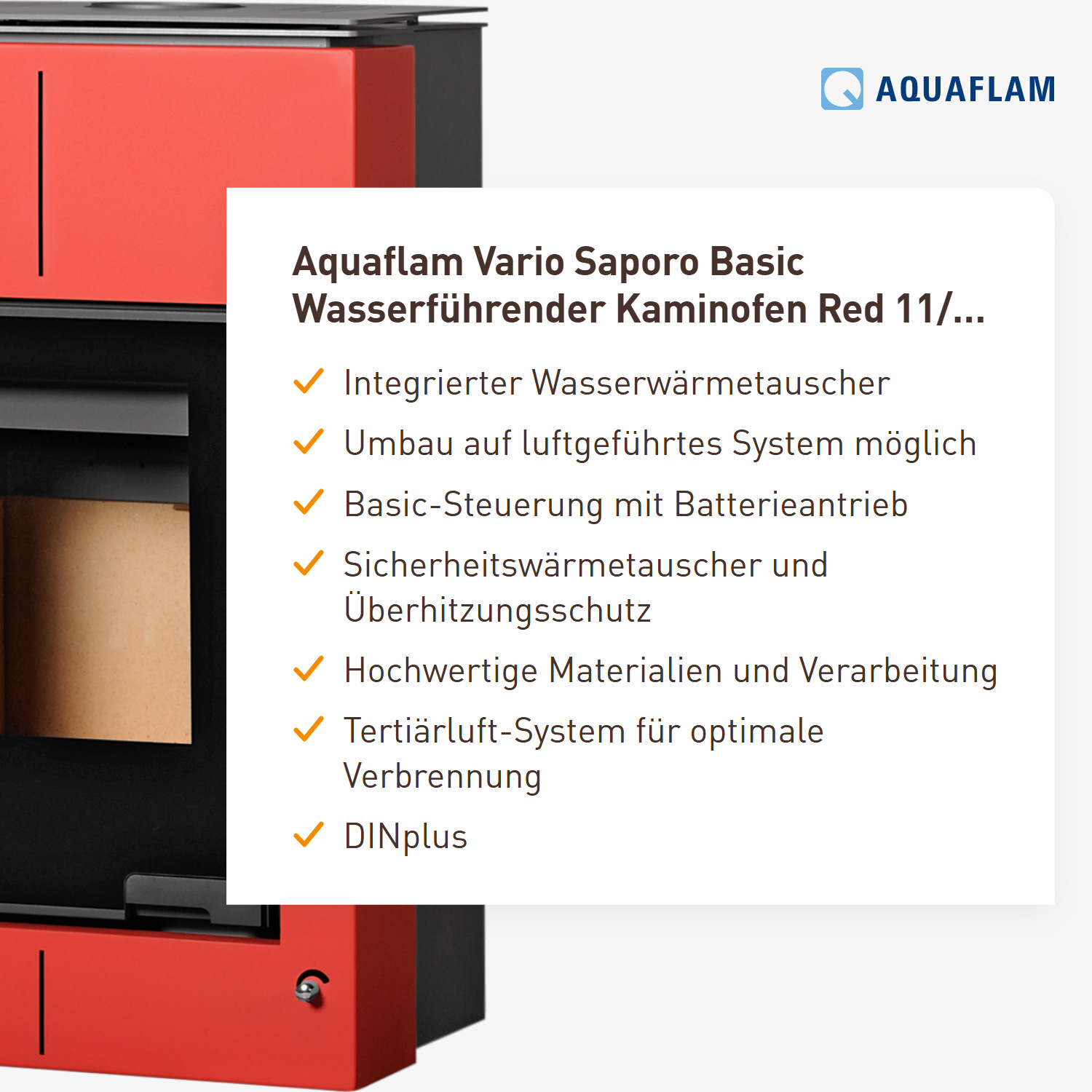 Aquaflam Vario Saporo Basic Wasserführender Kaminofen Red 11/5 kW