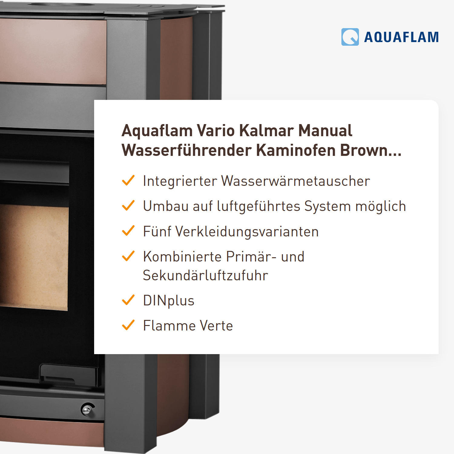 Aquaflam Vario Kalmar Manual Wasserführender Kaminofen Brown 11/7 kW