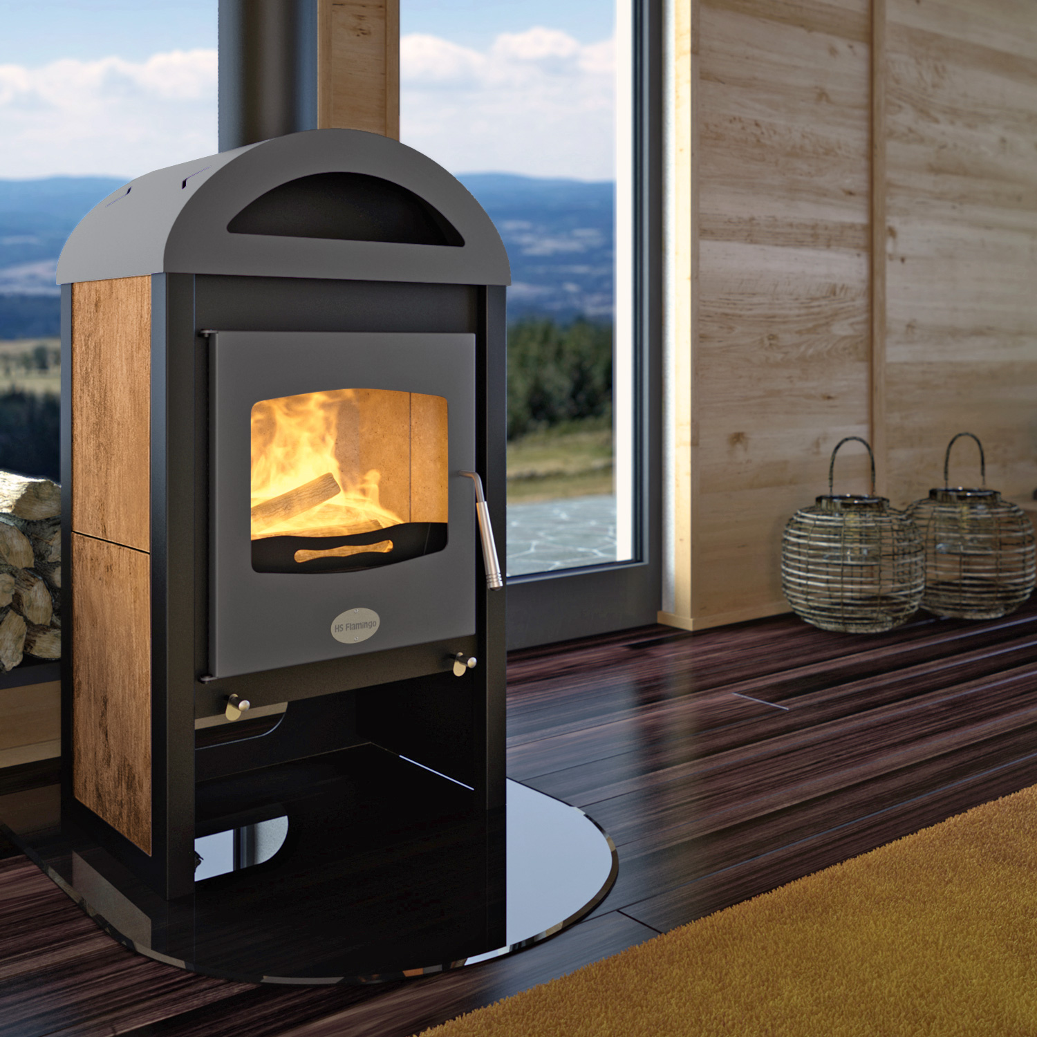 HS Flamingo MELAND Kaminofen Walnut