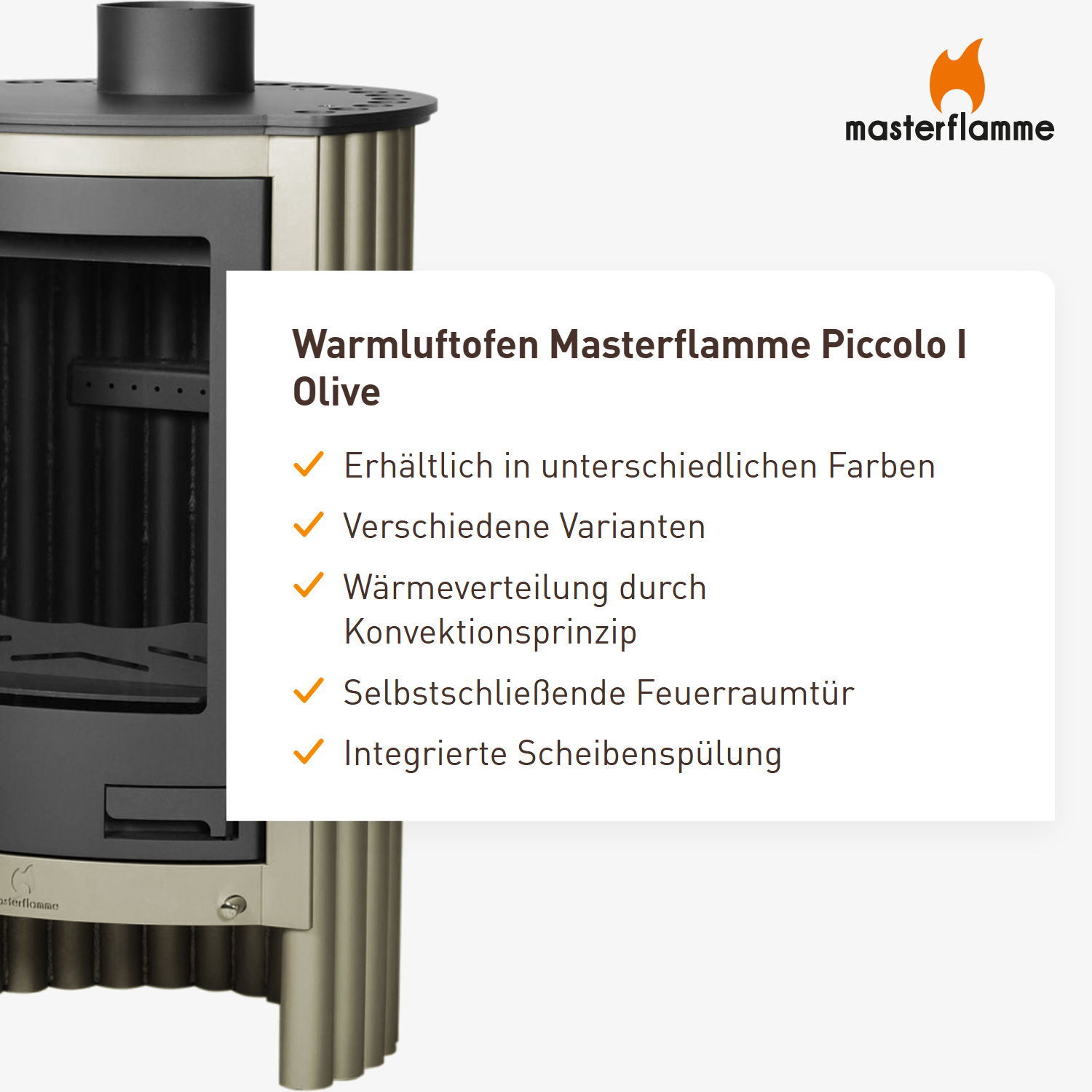 Warmluftofen Masterflamme Piccolo I Olive
