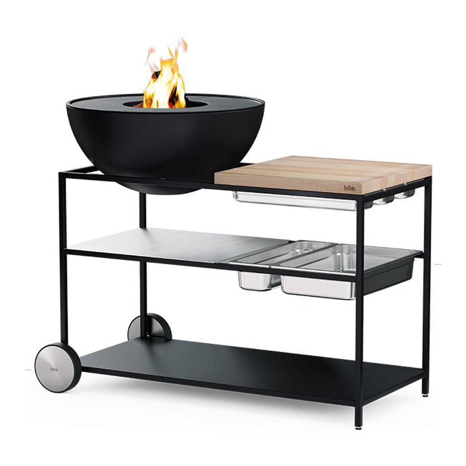 höfats FIRE KITCHEN mit BOWL 70 Plancha-Grillset tief