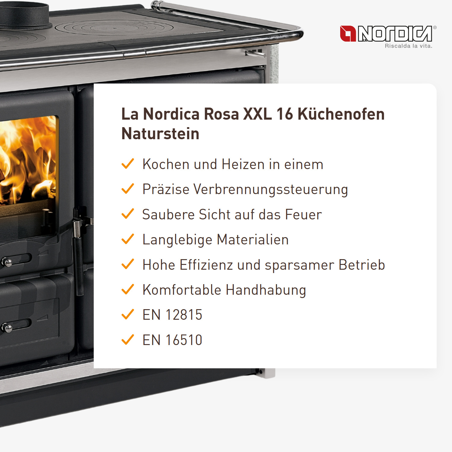 La Nordica Rosa XXL 16 Küchenofen Naturstein