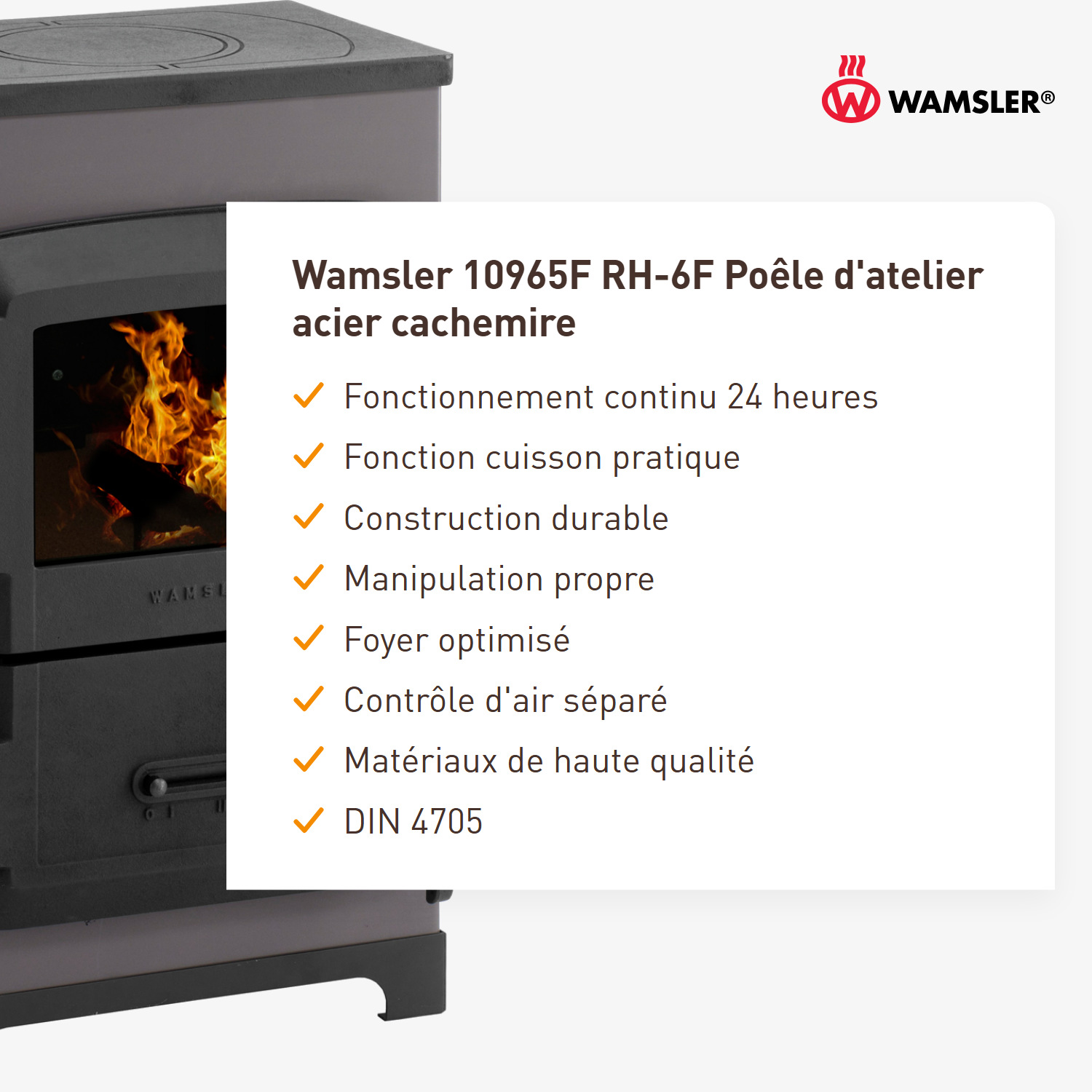 Wamsler 10965F RH-6F poêle d’atelier acier cachemire