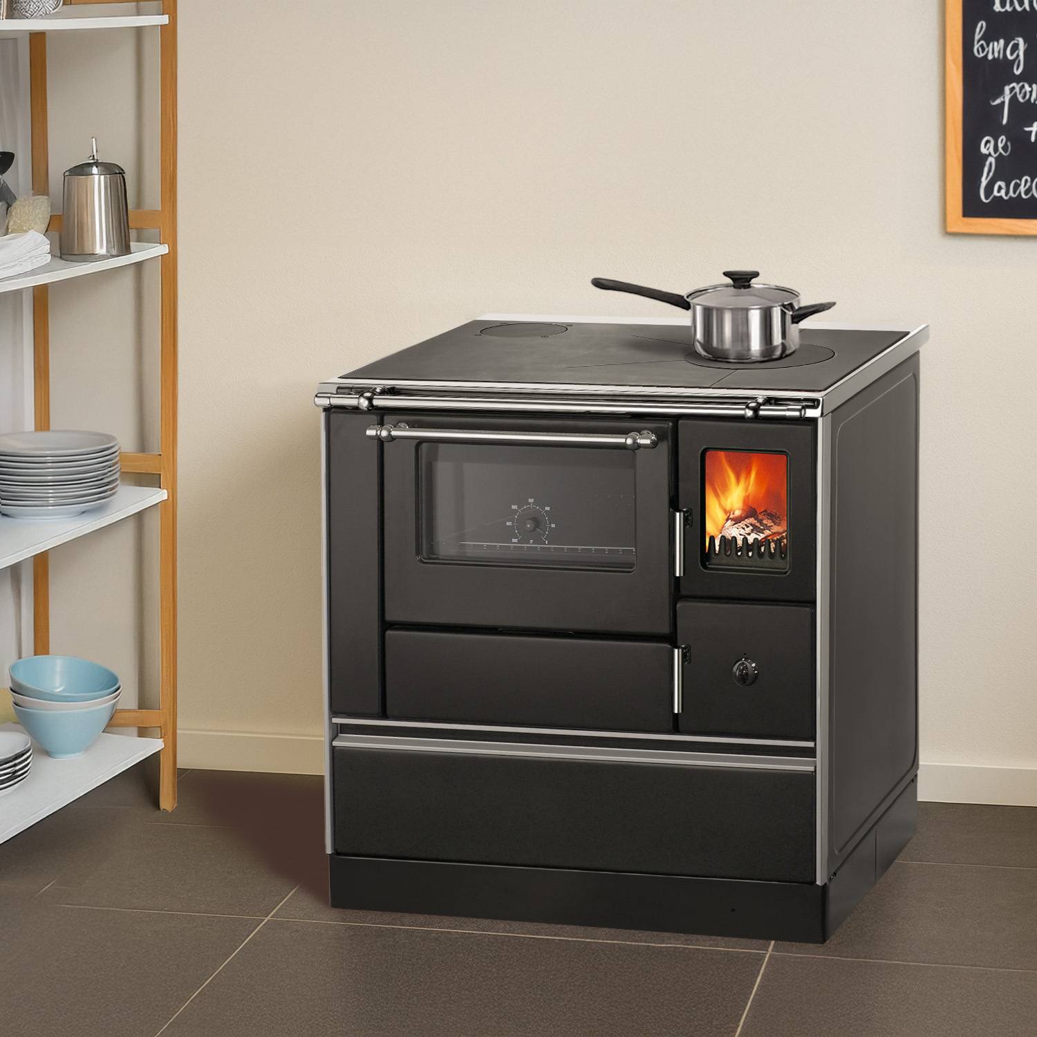 Westminster K76F-90 Cuisinière à bois Noir