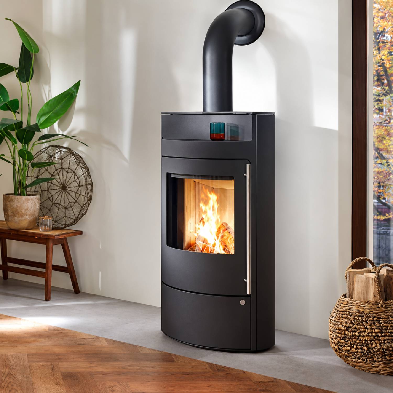 Olsberg Bacan Kaminofen 6 kW Stahl schwarz/ Stahltür Powersystem