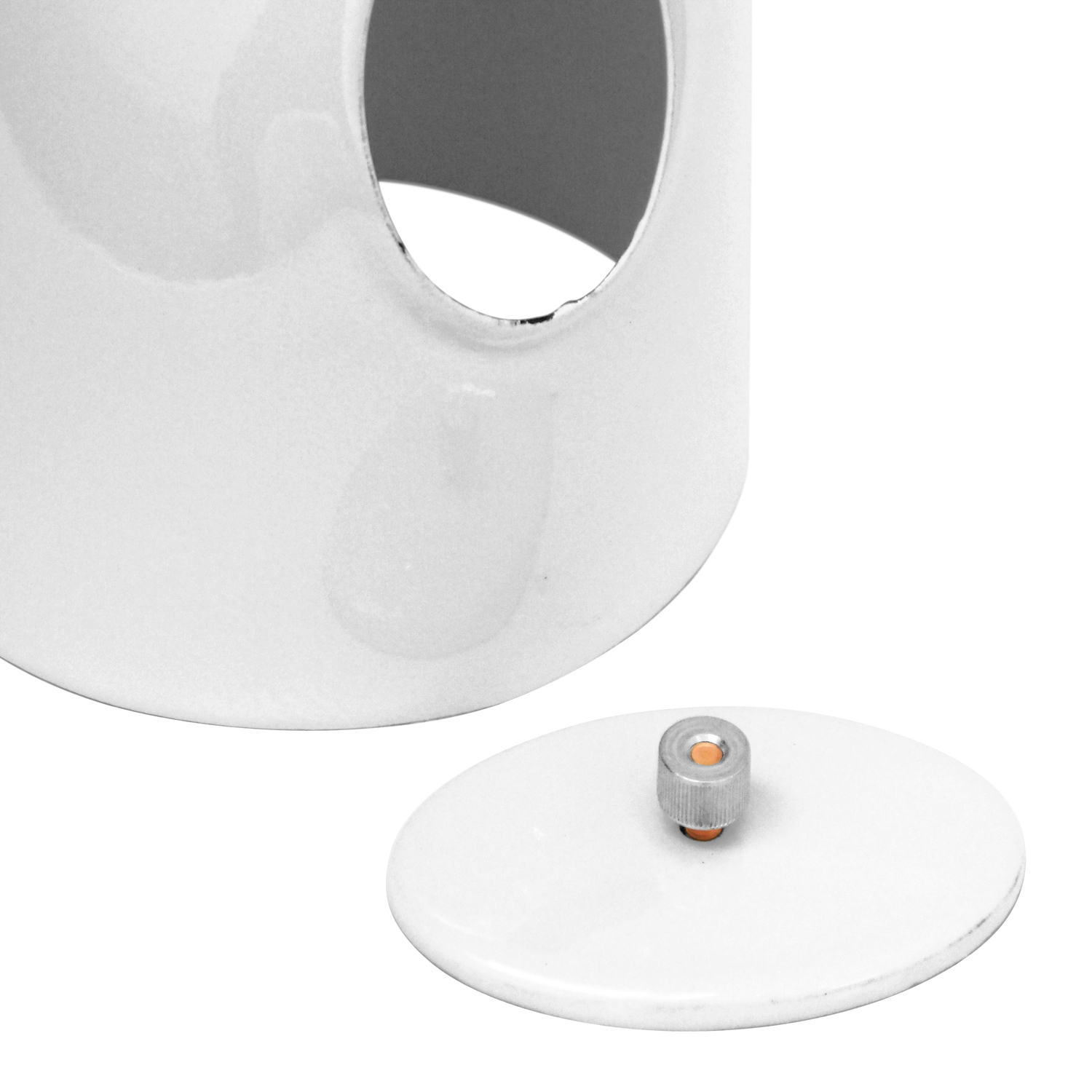 Coude de conduit de fumée / Coude de tuyau de poêle émaillé 150 mm - Coude lisse à 45° blanc avec ouverture de nettoyage