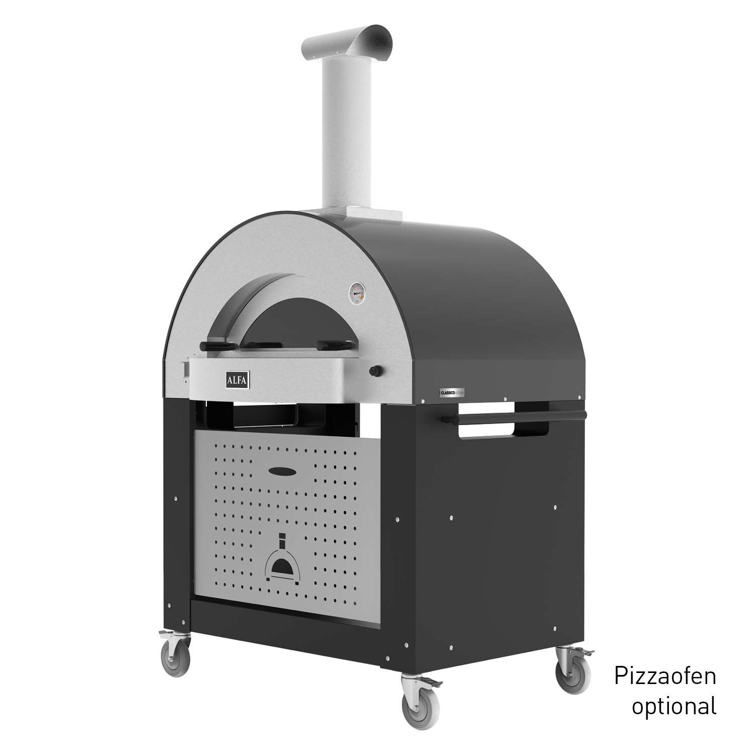 Alfa Unterbau Schwarz für Pizzaofen Classico 4 Pizze