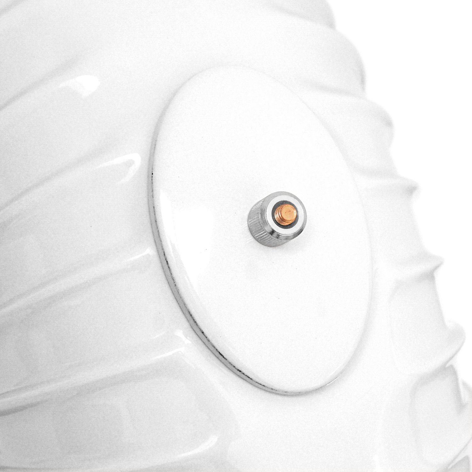 Coude de conduit de fumée / Coude de tuyau de poêle émaillé 150 mm - Coude à 90° nervuré blanc avec ouverture de nettoyage