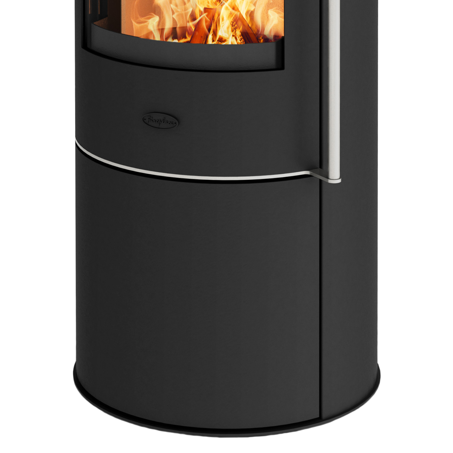 Fireplace Elite Toronto Poêle à bois en acier noir avec plaque de recouvrement en verre