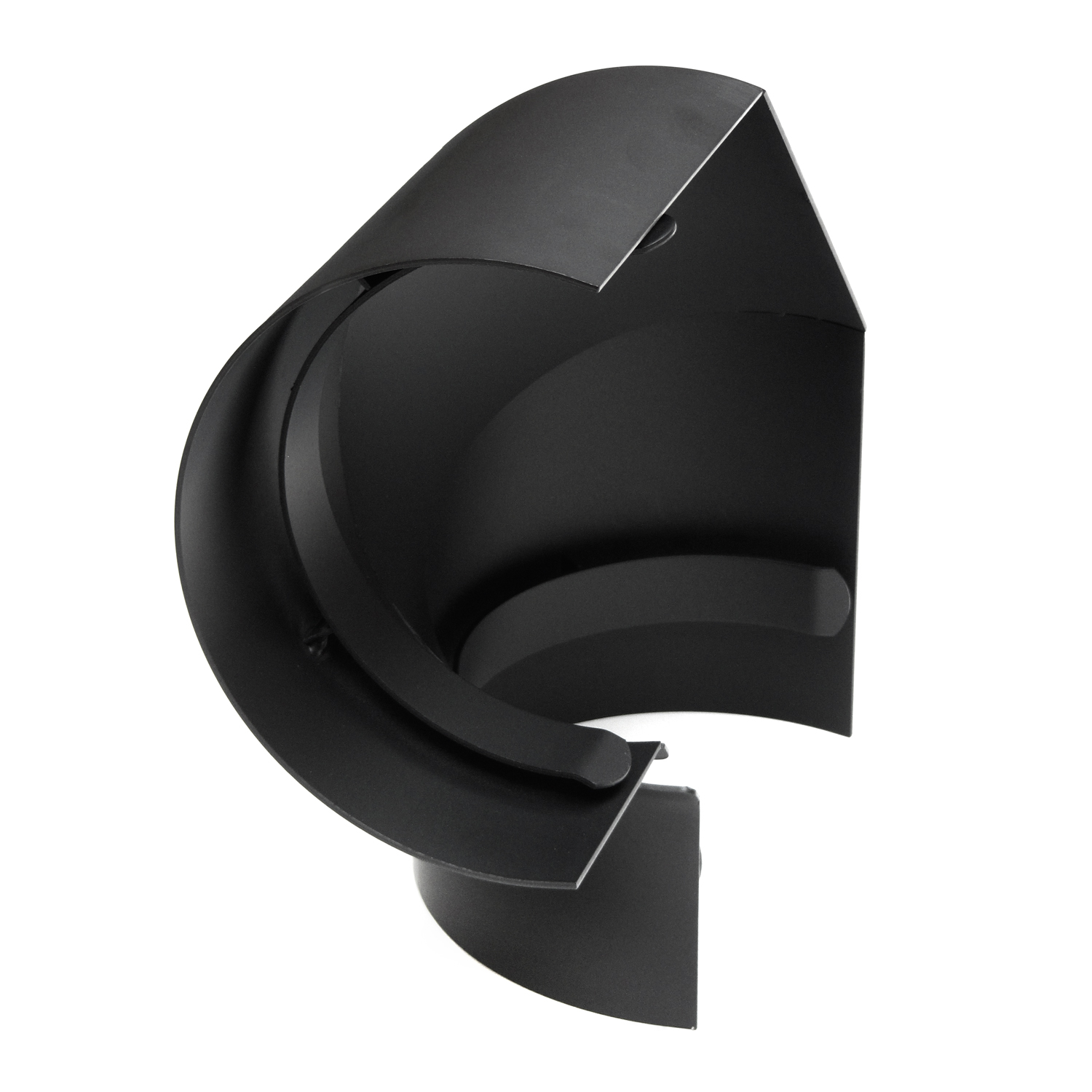 Raik Basic écran thermique 120mm noir latéral pour coude en 3 parties 90° pour tuyau de fumée / conduit de fumée