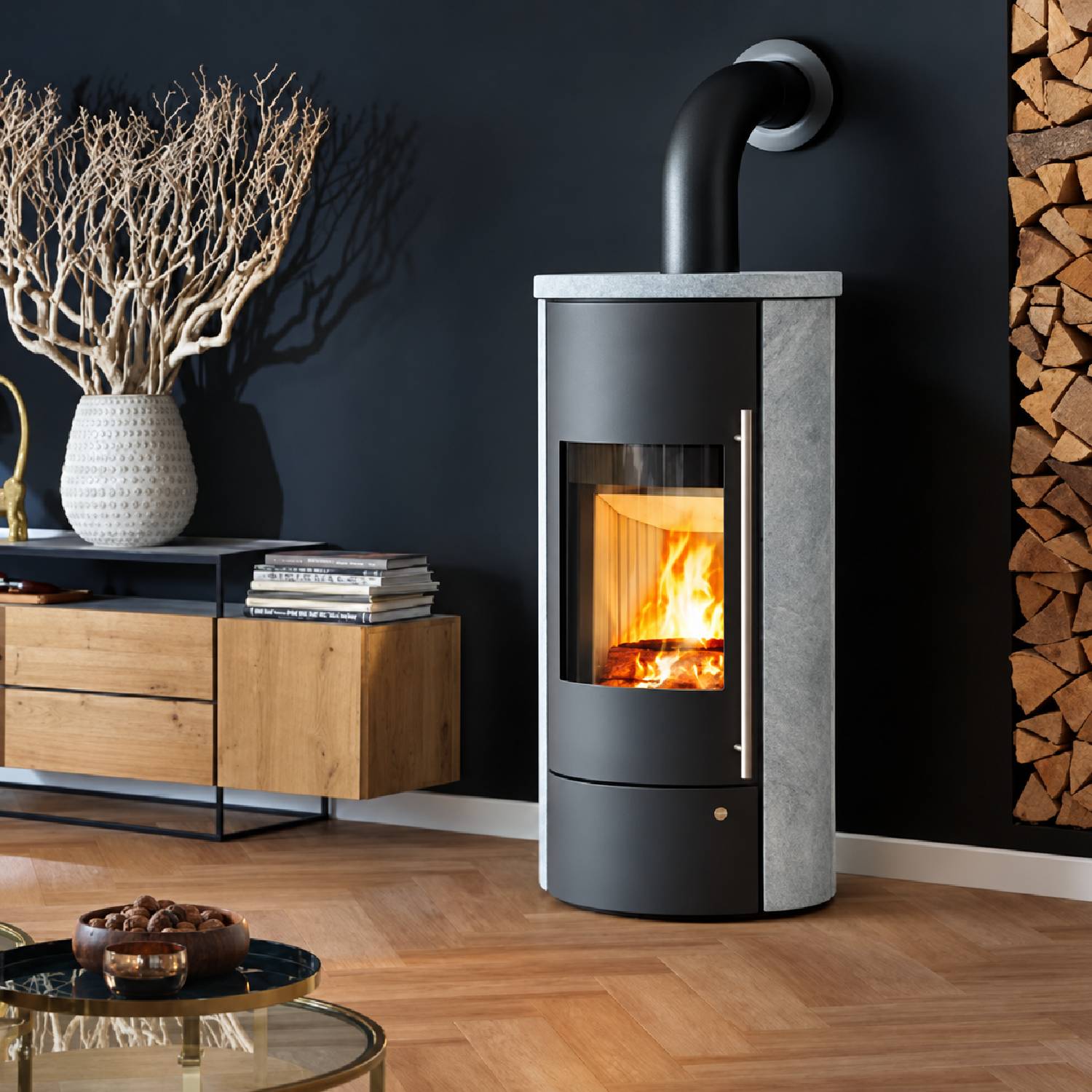 Olsberg Lombok PowerSystem Kaminofen 6 kW Naturstein Serpentin
