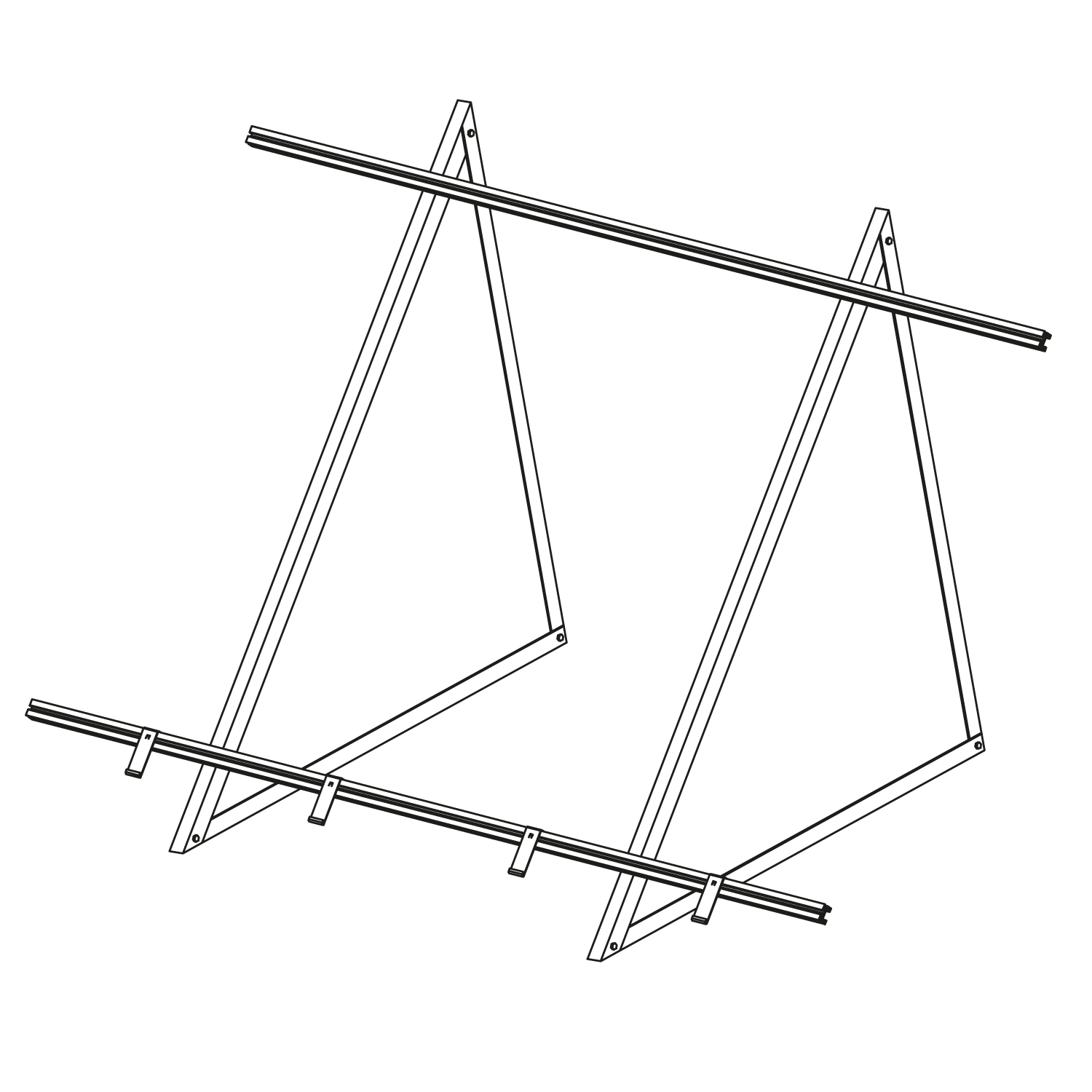 Sunex Kit de montage pour toit plat pour 2 capteurs solaires plats AMP 2.0