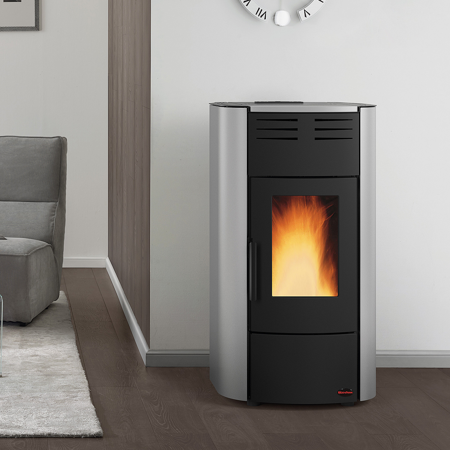 Extraflame RAFFAELLA IDRO H15 5.0 16 wasserführender Pelletofen grau