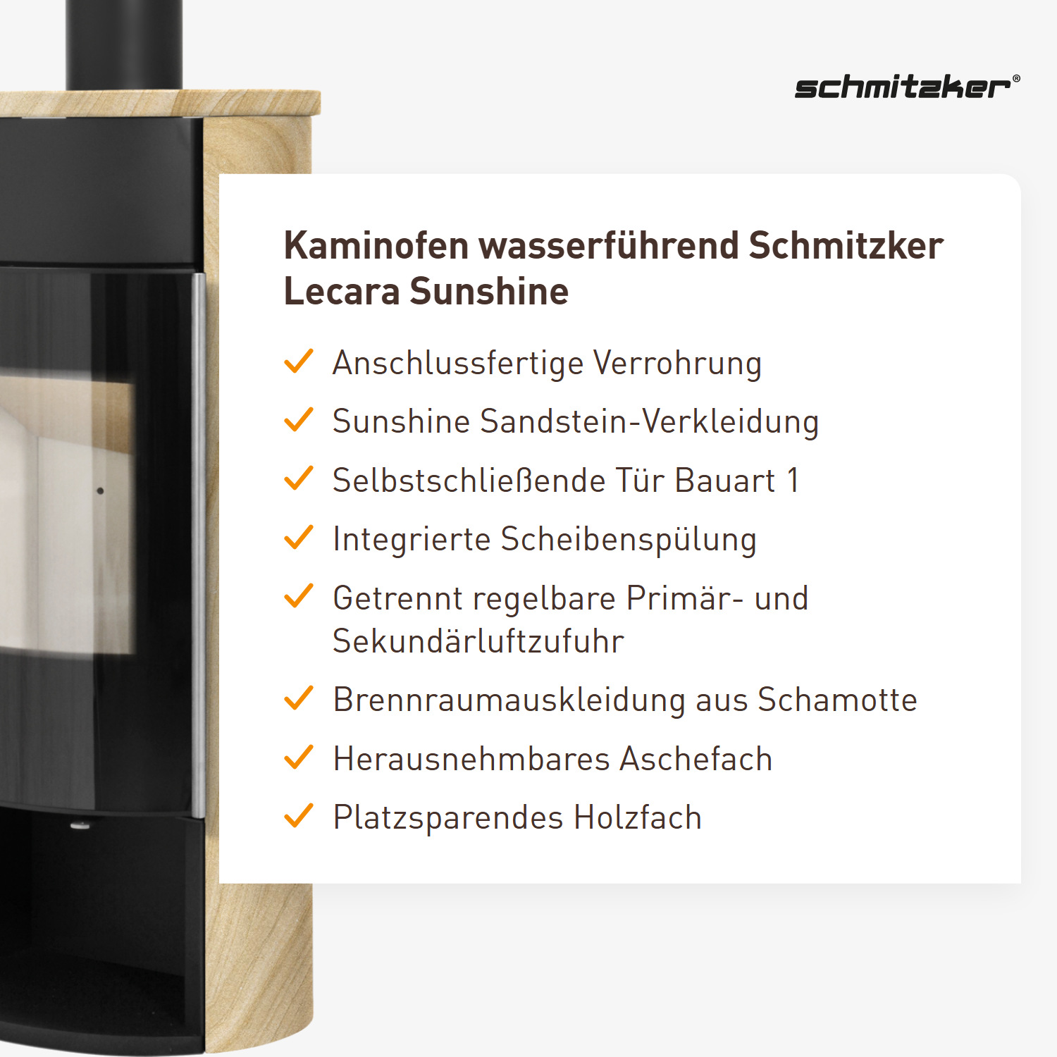 Kaminofen wasserführend Schmitzker Lecara Sunshine