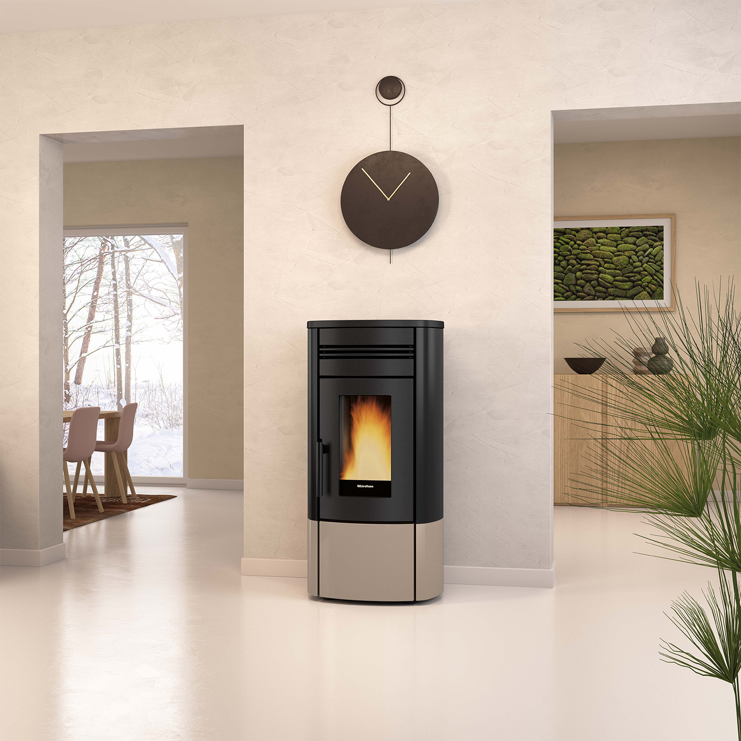 Extraflame NORIS PLUS - Taupe Matt Pelletofen EVOLUTION LINE