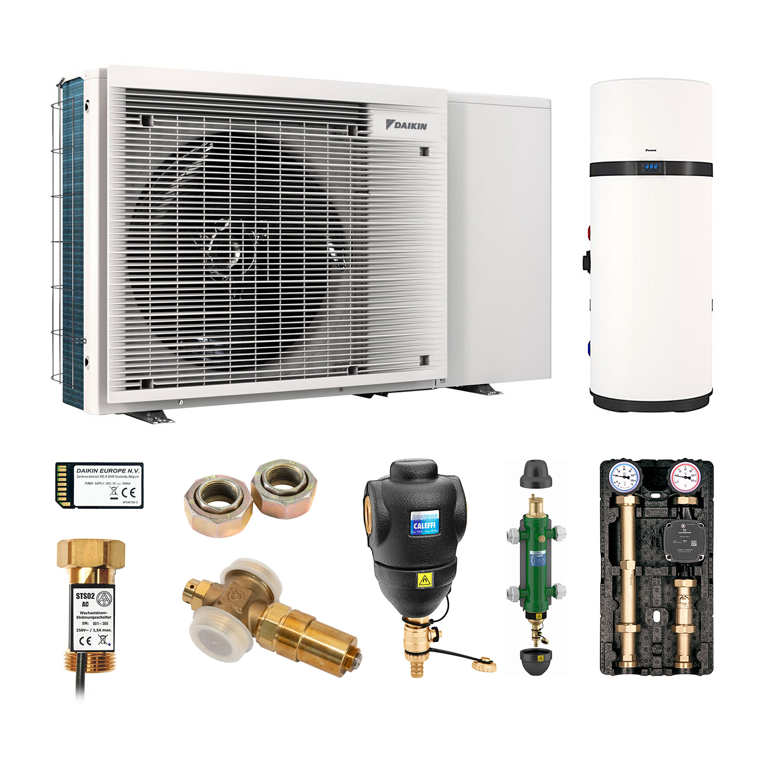 DAIKIN Altherma 3 M Baugröße 6 Monoblock-Wärmepumpe 6 kW – Set für Heizkörper mit Trinkwarmwasserbereitung über Brauchwasser-Wärmepumpe 200 L