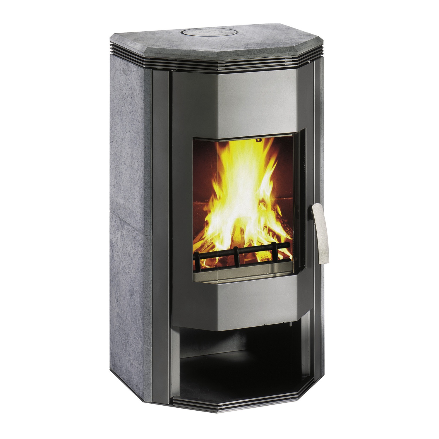 Wamsler Ugnis Kaminofen 6 kW grau Naturstein