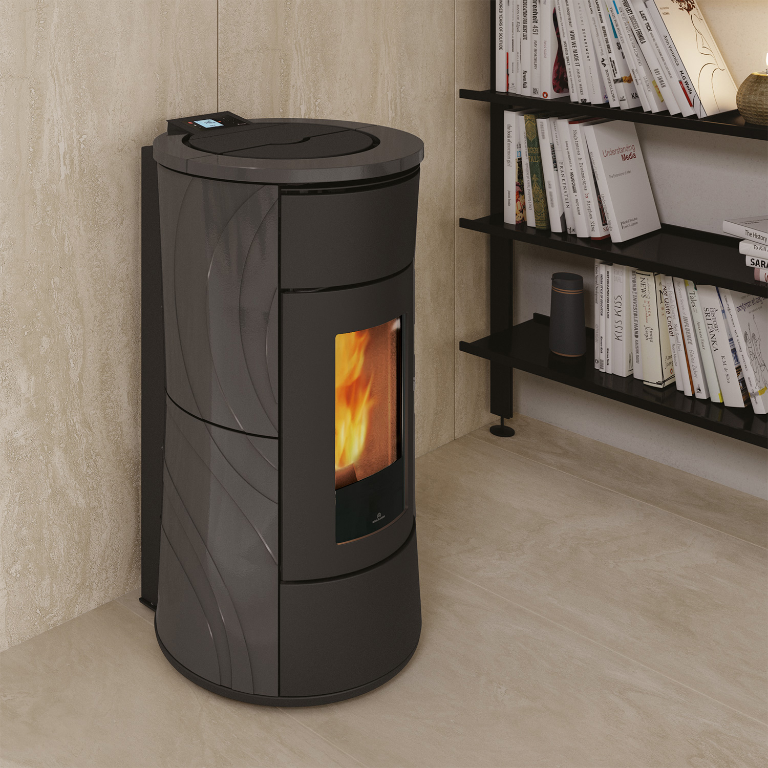 Edilkamin Cherie H 10 Evo poêle à granulés hydro céramique gris foncé