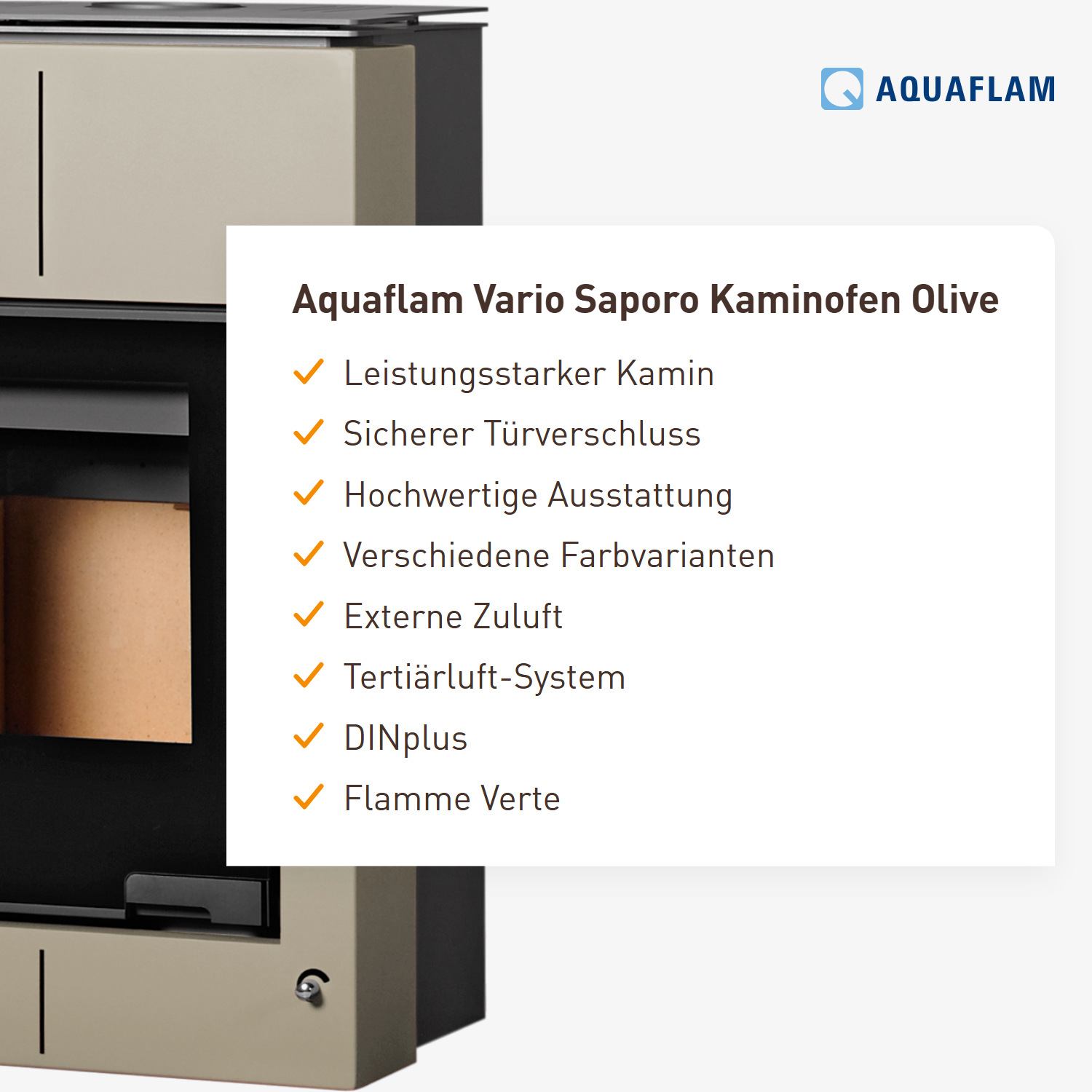 Aquaflam Vario Saporo Kaminofen Olive