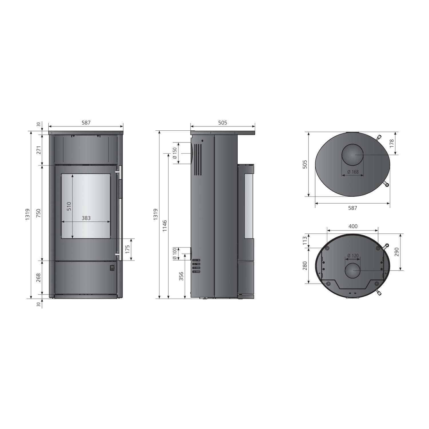 Oranier Polar Neo 8 Kaminofen Keramik Paprikarot